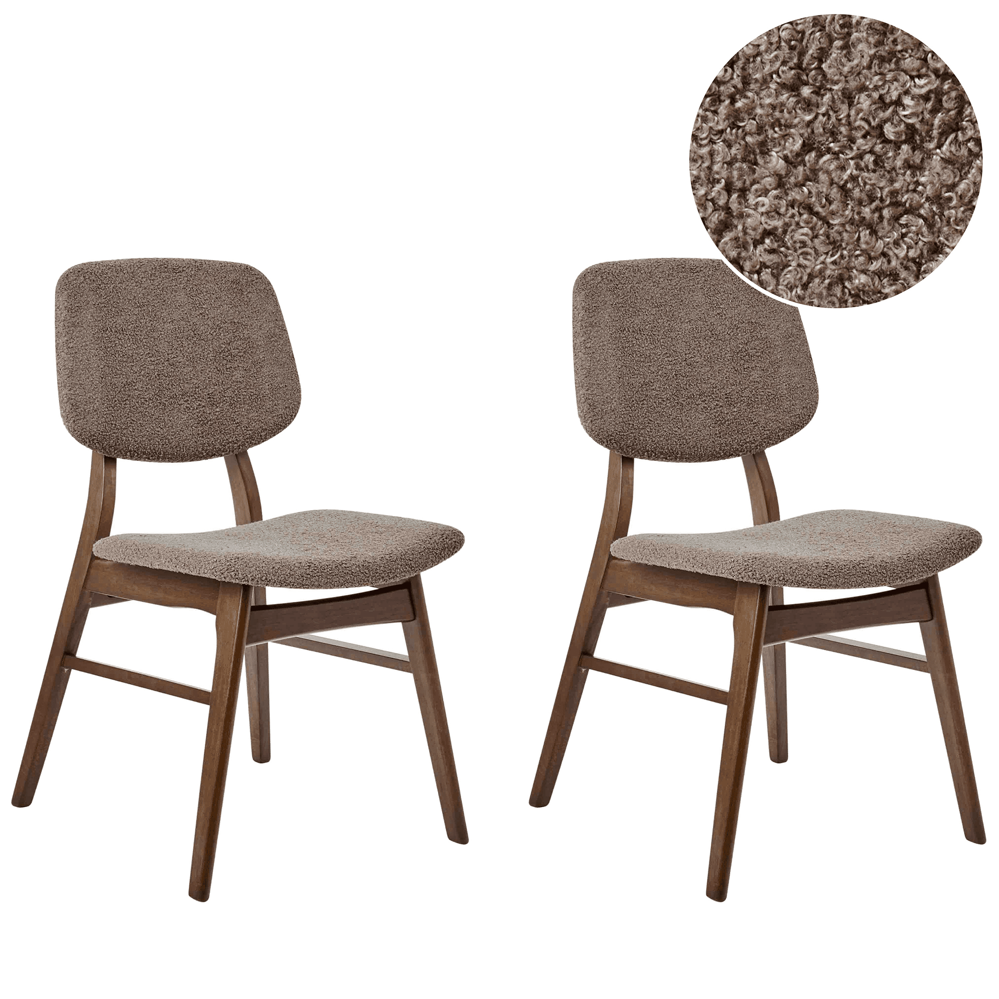 Ruokatuolisetti 2 kpl ELAINE puu Tummanruskea/ruskeanharmaa – Beliani