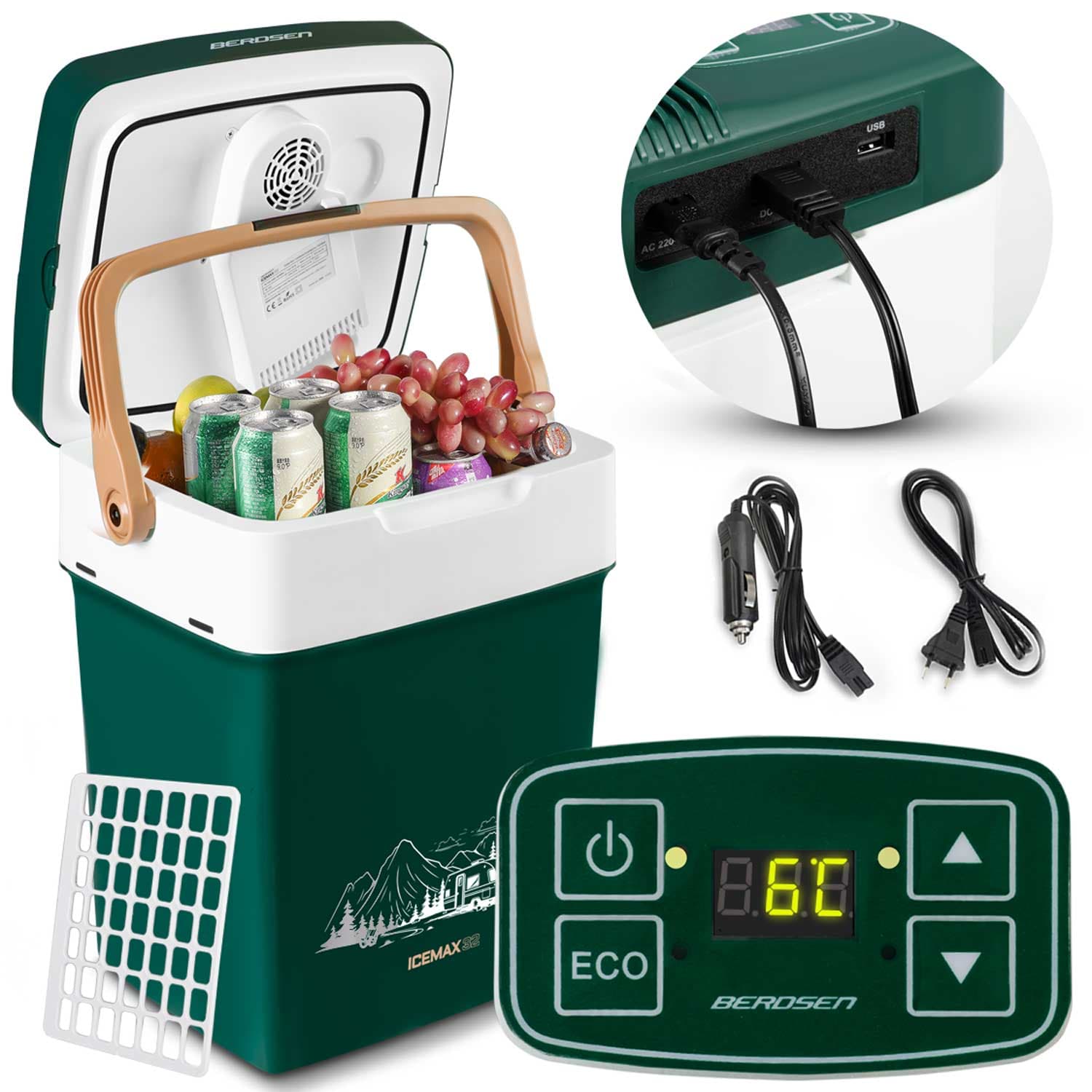 Berdsen Icemax 29 litran matkakylmälaukku ECO-tilassa - vihreä