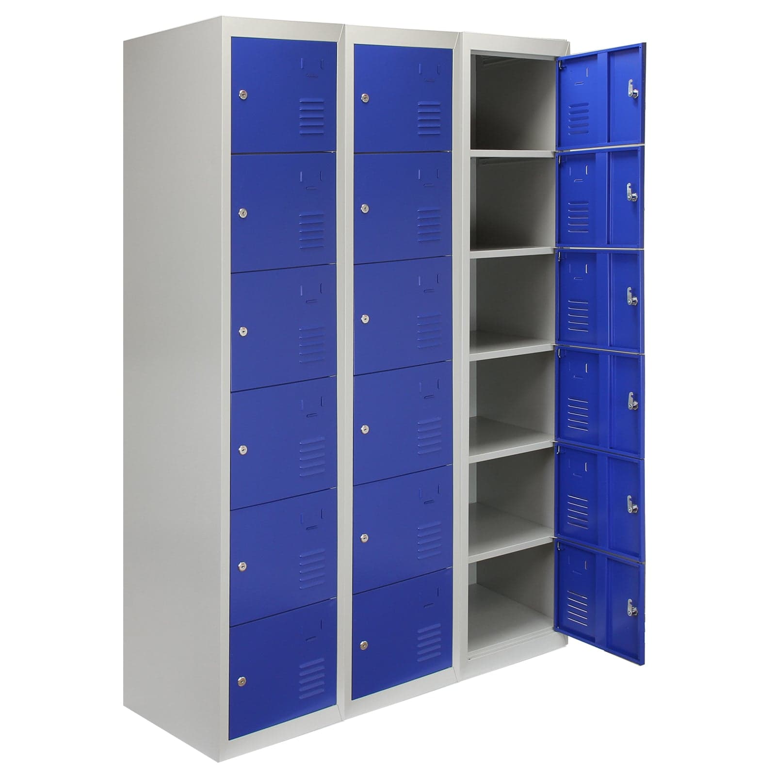 3 x metallilokeroa - kuusi ovea, sininen - litteä pakkaus – Monstershop
