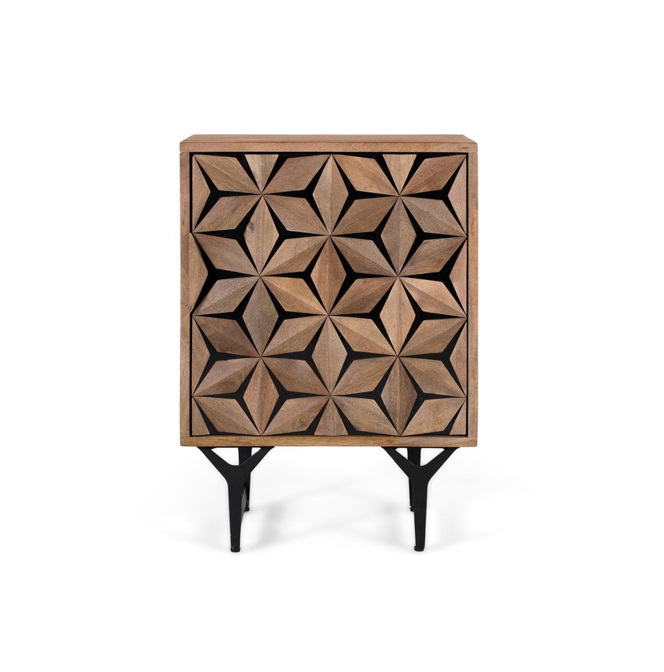 Massiivimangopuinen sivupöytä geometrisella tyylillä – Giner y Colomer