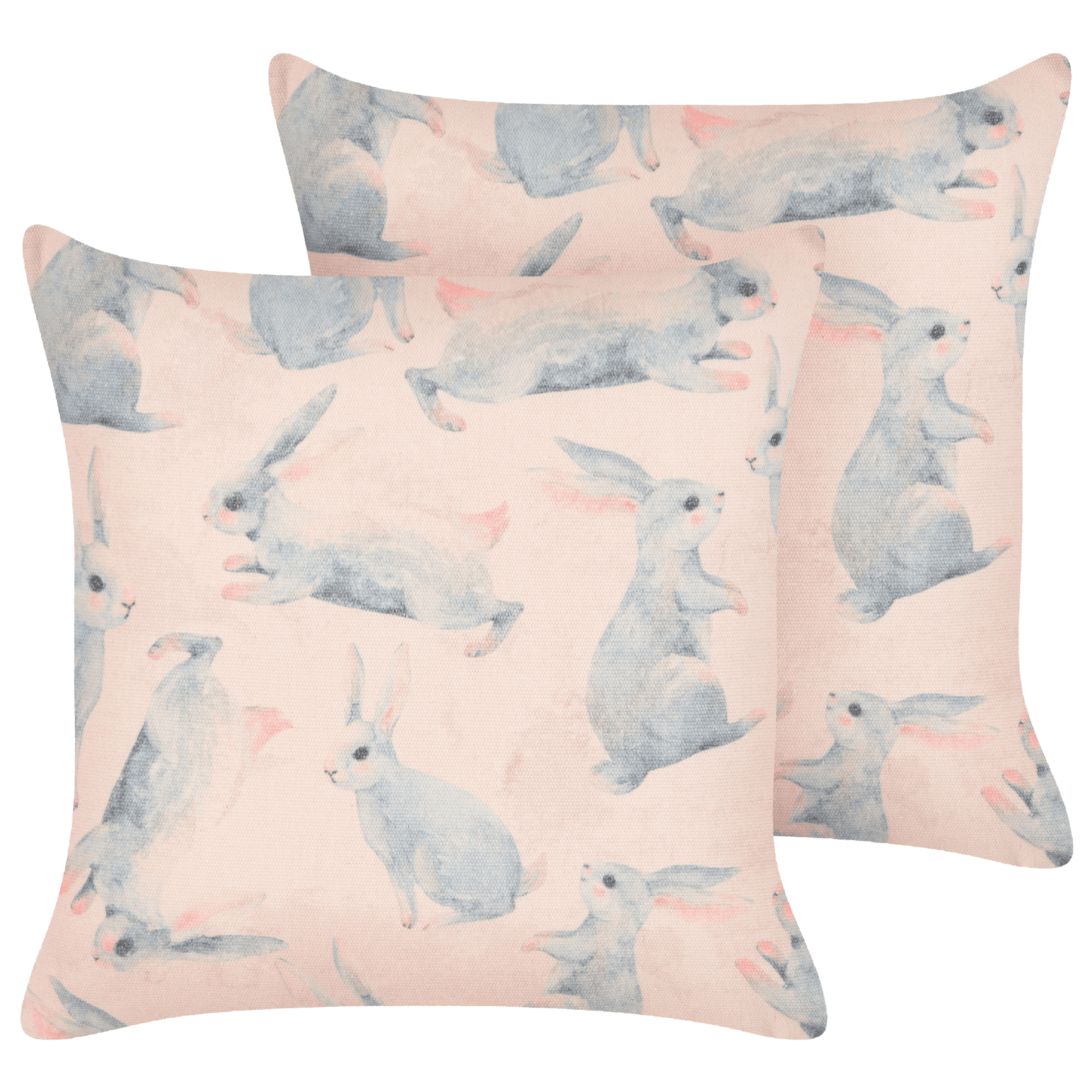 Koristetyynysetti 2 kpl RATIBIDA puuvilla 45 x 45 cm Vaaleanpunainen