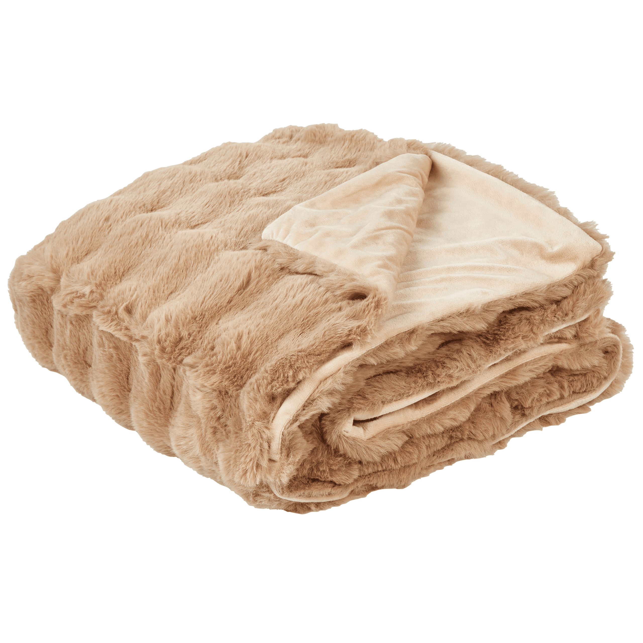 Torkkupeitto SALKA keinoturkis 150 x 200 cm Ruskea – Beliani