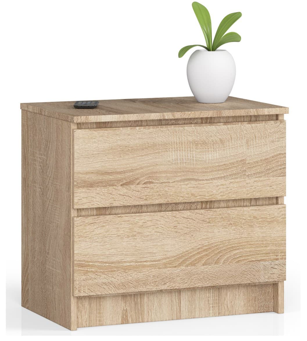 Akord Lipasto 2 Laatikoa Sonoma-tammi 60x40x55 – Akord