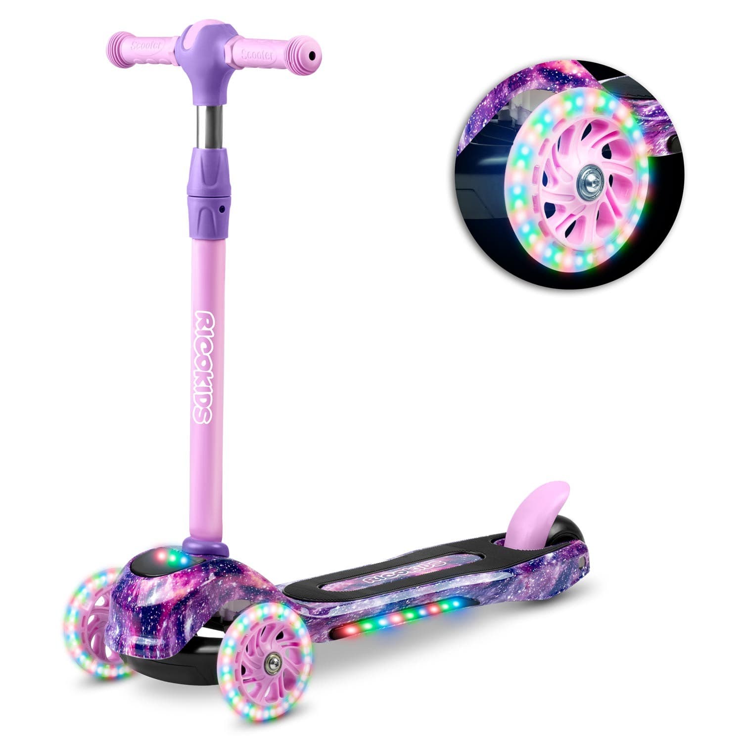 Ricokids Piko kolmipyöräinen potkulauta - pinkki ja violetti – RicoKids