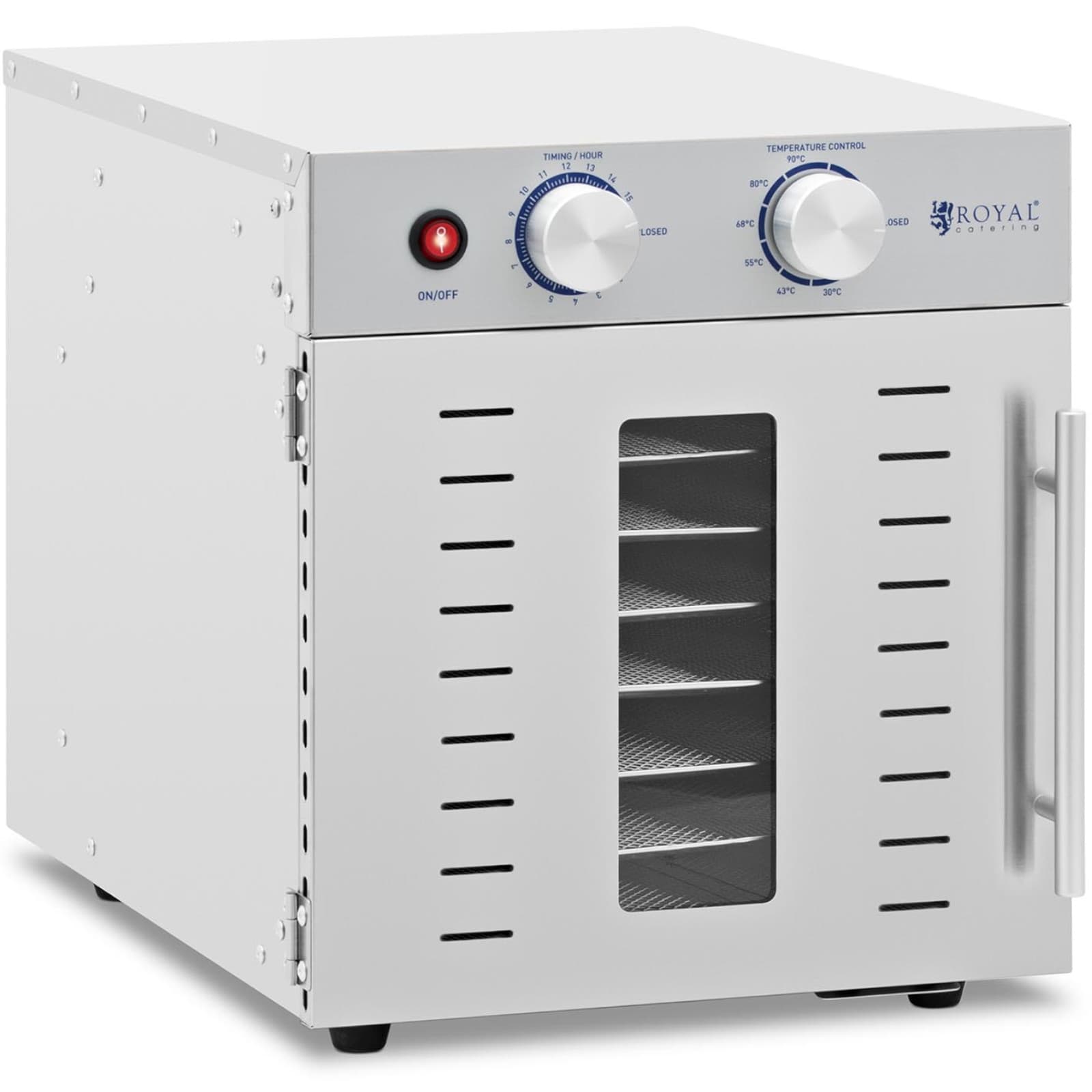 Ammattimainen kuivausrumpu, 8 ritilää, 29x29cm, 22L, 800W