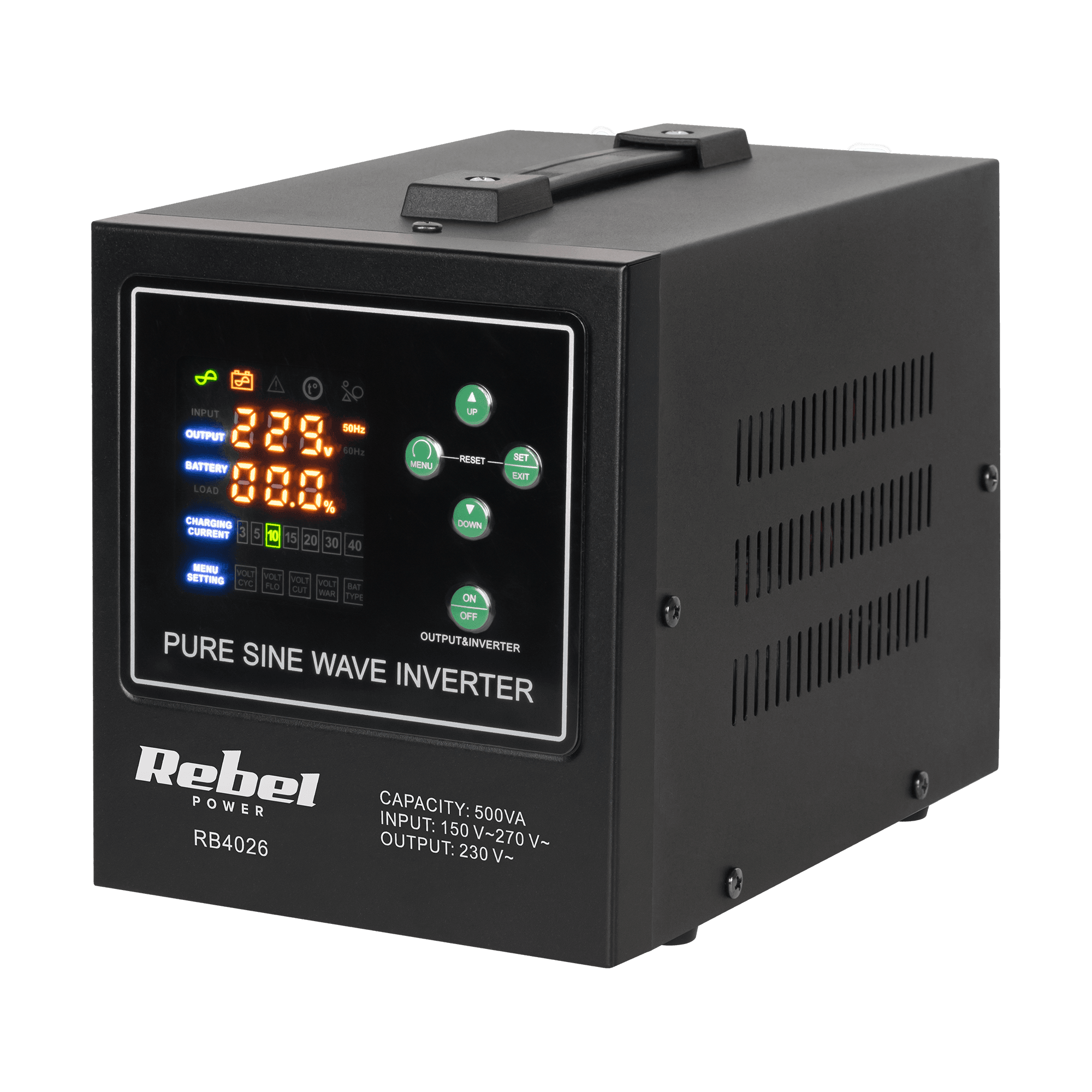 Hätävirtalähdemuunnin Rebel POWER-500-LFP4 12V 230V 500VA/300W