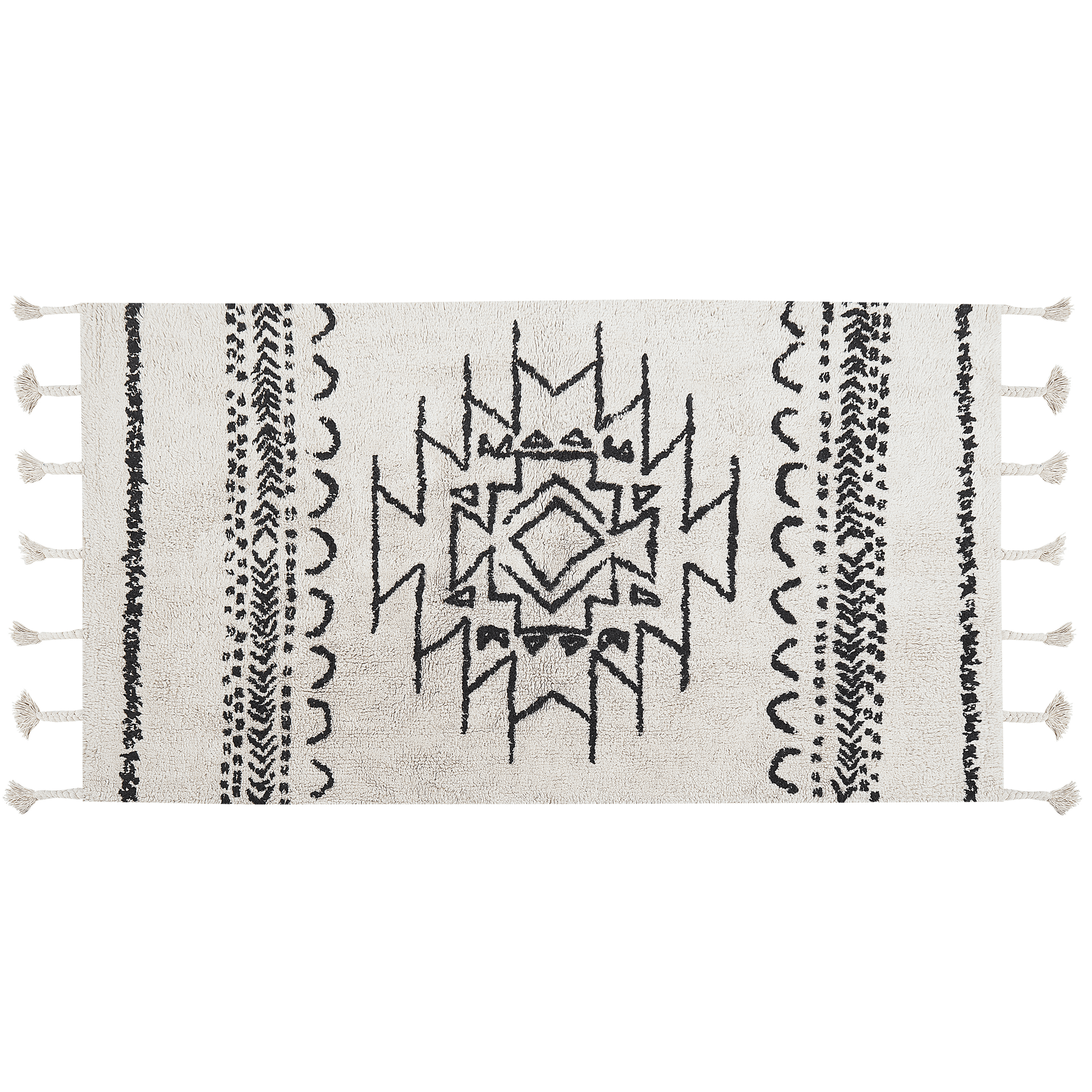 Matto KHOURIBGA Luonnonvalkoinen 80 x 150 cm puuvilla