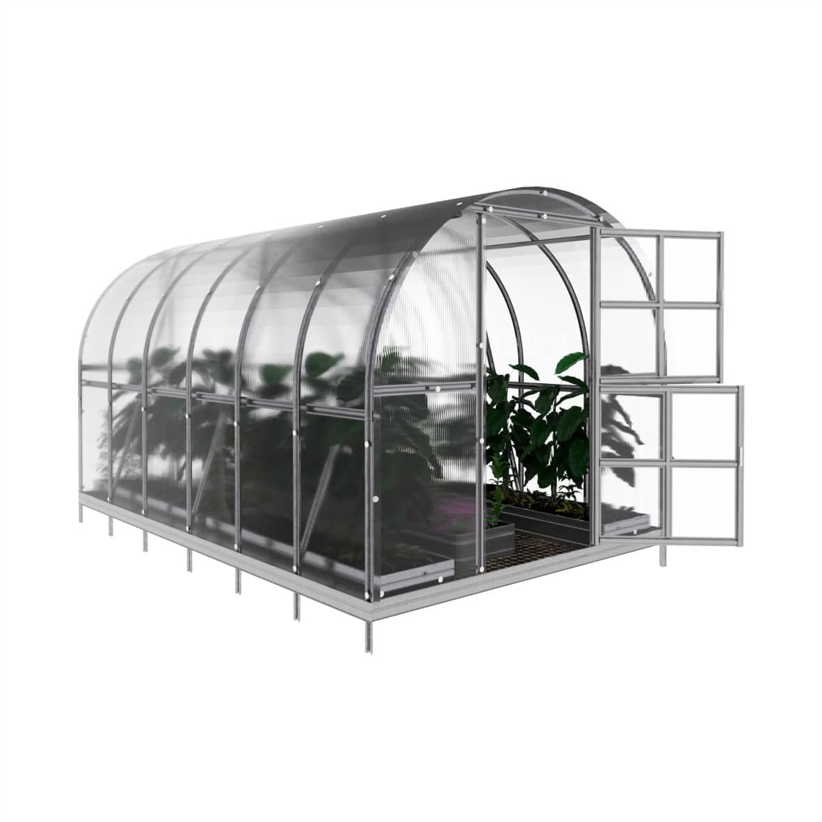 Kasvihuone KLASIKA ARCH 12 m2, 3 m x 4 m, 4 mm polykarbonaatti – KLASIKA GREENHOUSES