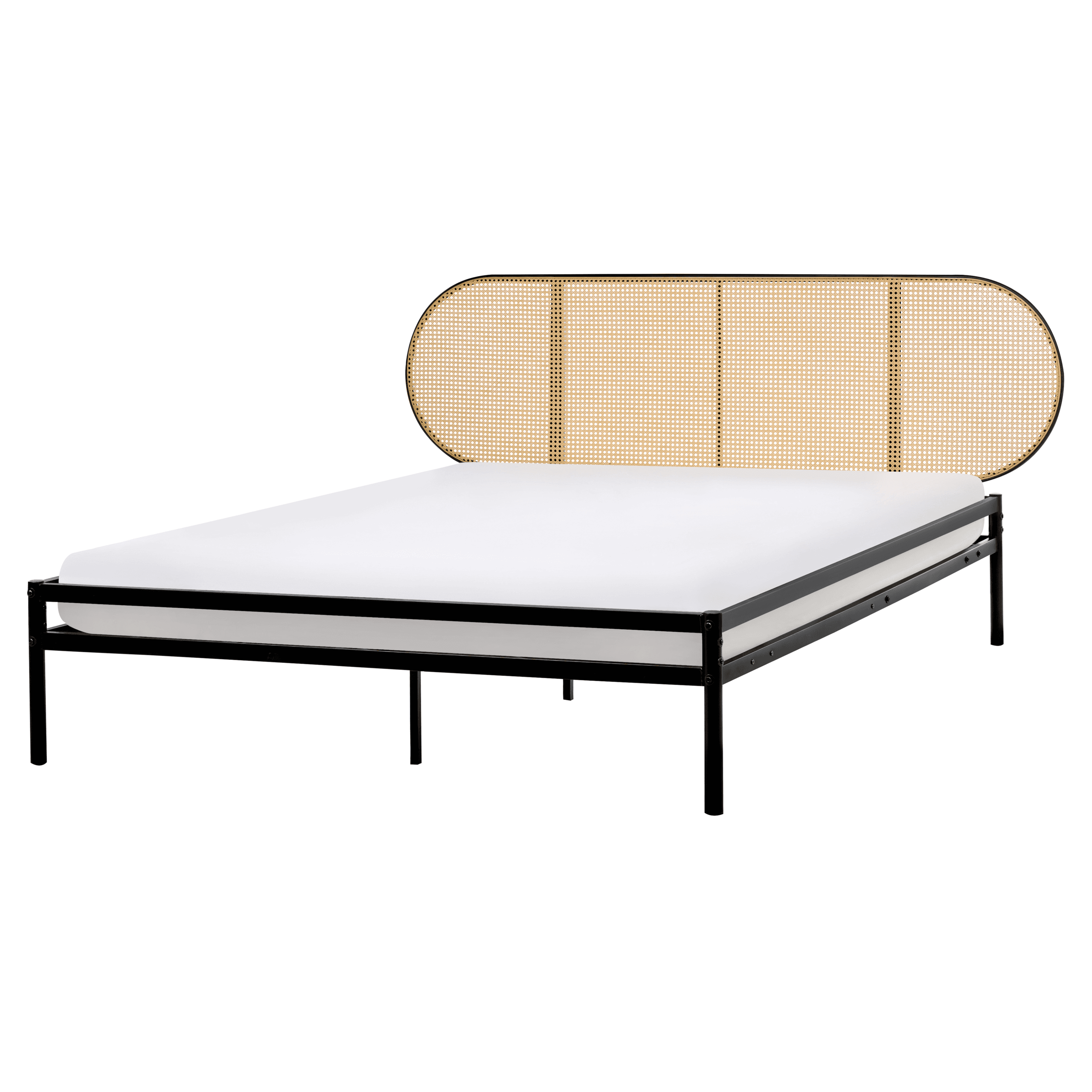 Sänky polyrottinki BOULIN 160 x 200 cm Musta – Beliani