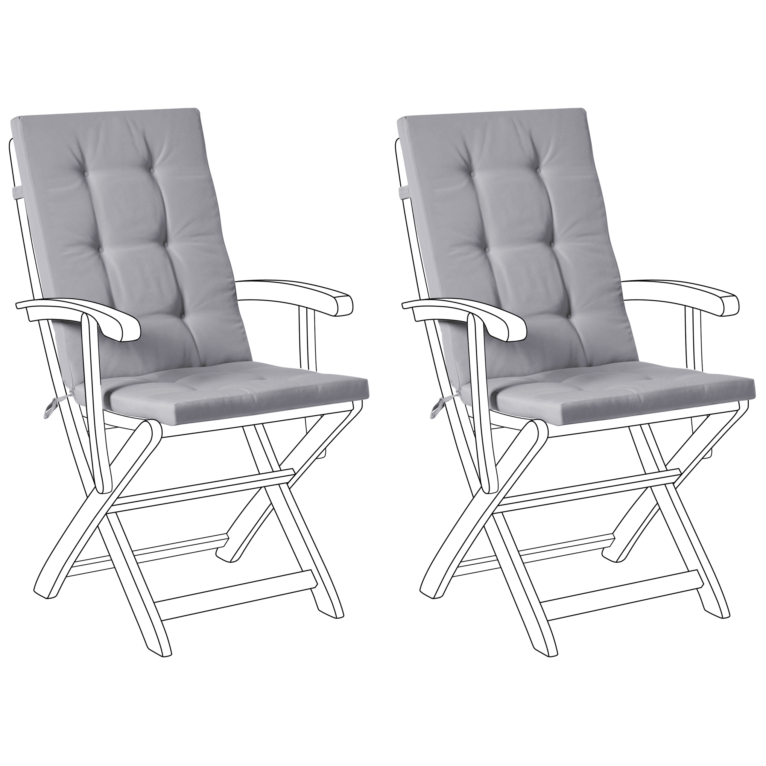 Selkä-/istuintyynysetti 2 kpl MAUI PREMIUM Vaaleanharmaa – Beliani