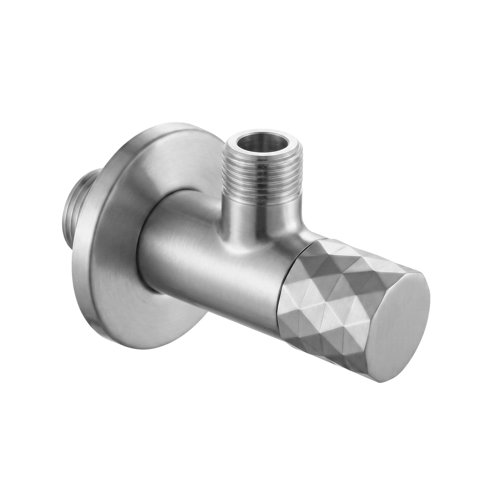 REA kulmaventtiili Diamond 03 1/2 x 3/8 , Harjattu teräs, 6,8x5x4cm