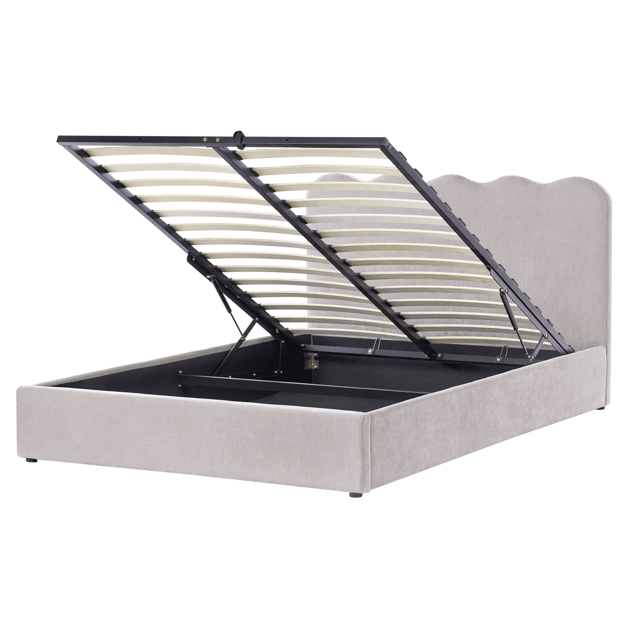 Sänky säilytystilalla kangas NANTERRE 160 x 200 cm Beige