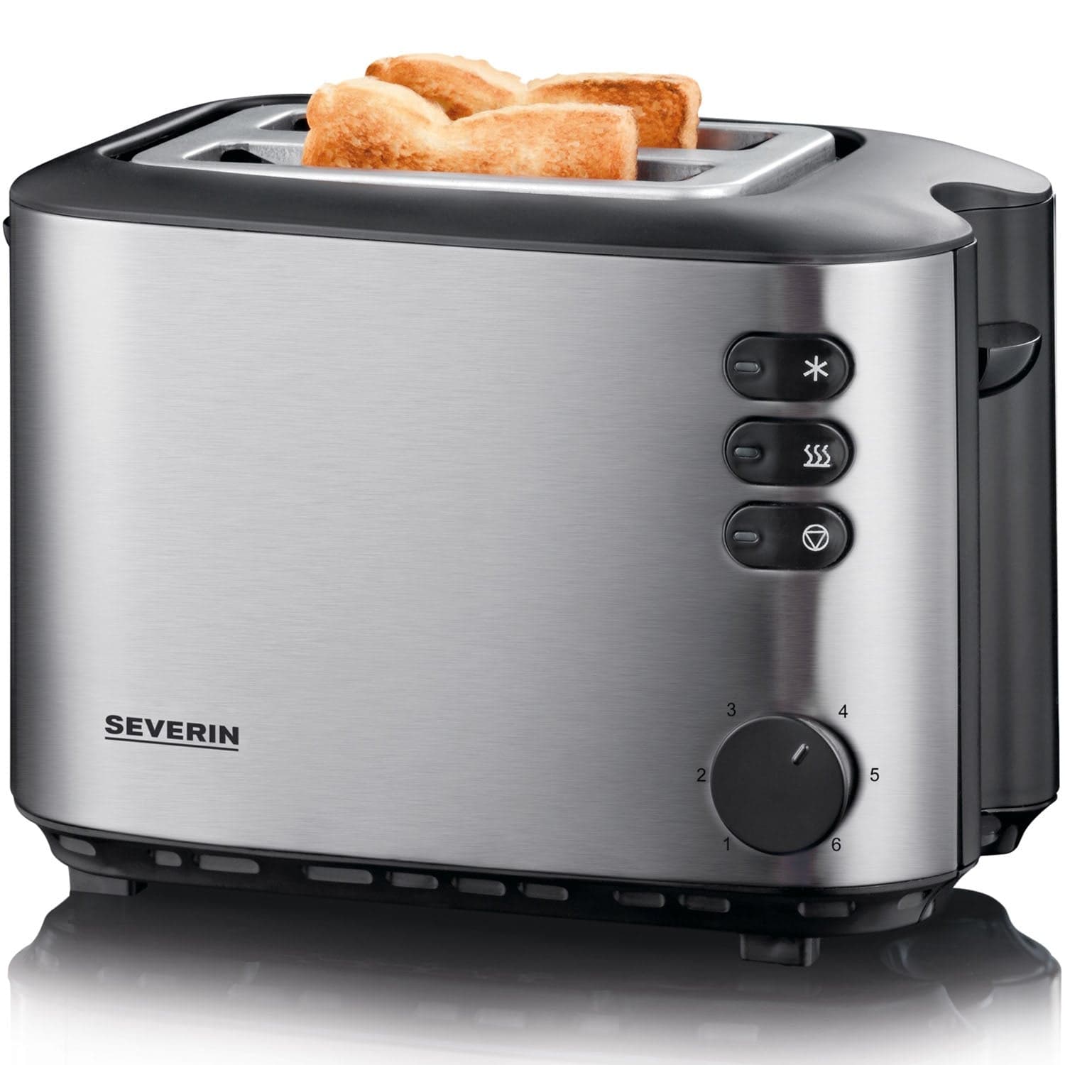 Leivänpaahdin 2-slice ruostumatonta terästä sulatustoiminnolla