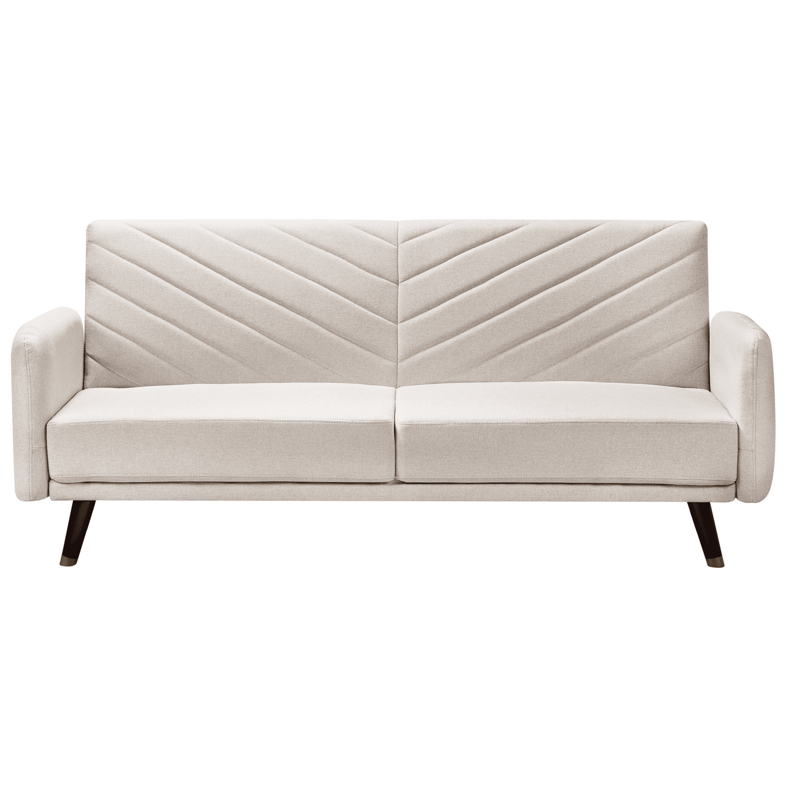 Vuodesohva SENJA keinopellava Vaaleanbeige 3-istuttava – Beliani