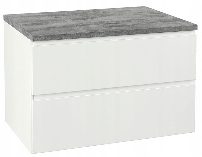 Valkoinen seinälle ripustettava kylpyhuonekaappi 80x50 pesualtaalle, Modus lipasto – Deftrans