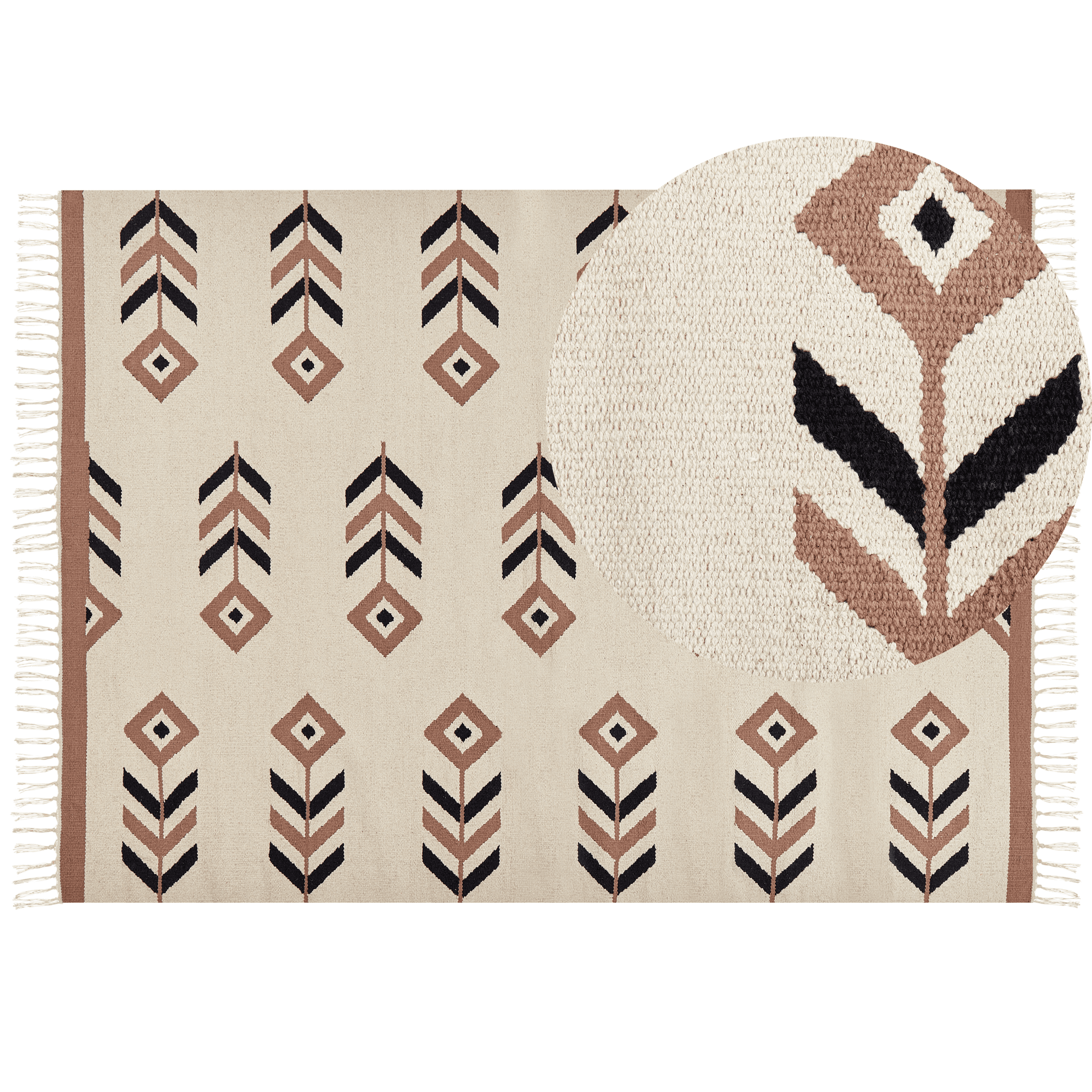 Matto NIAVAN Beige 200 x 300 cm puuvilla Kelim-matto