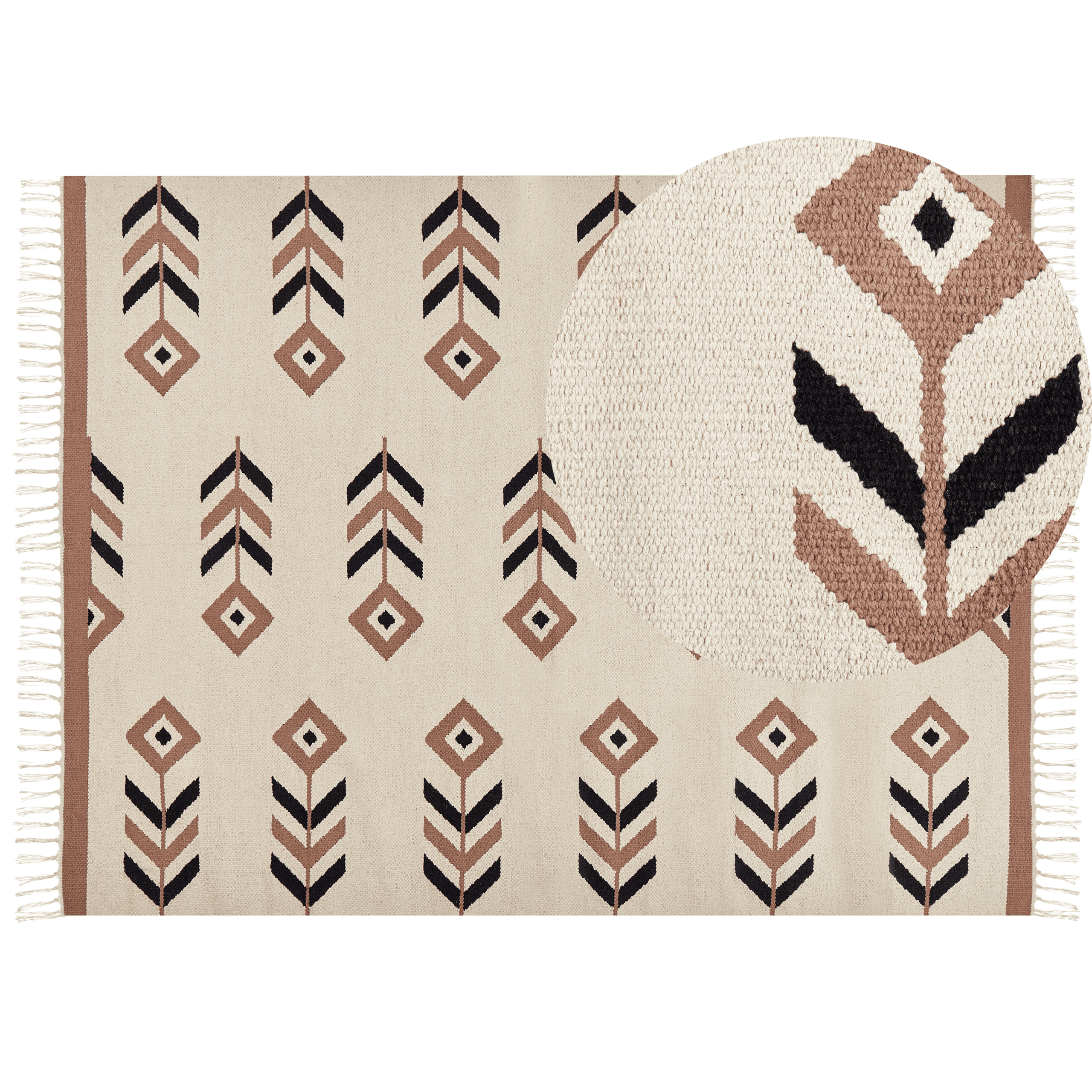 Matto NIAVAN Beige 160 x 230 cm puuvilla Kelim-matto