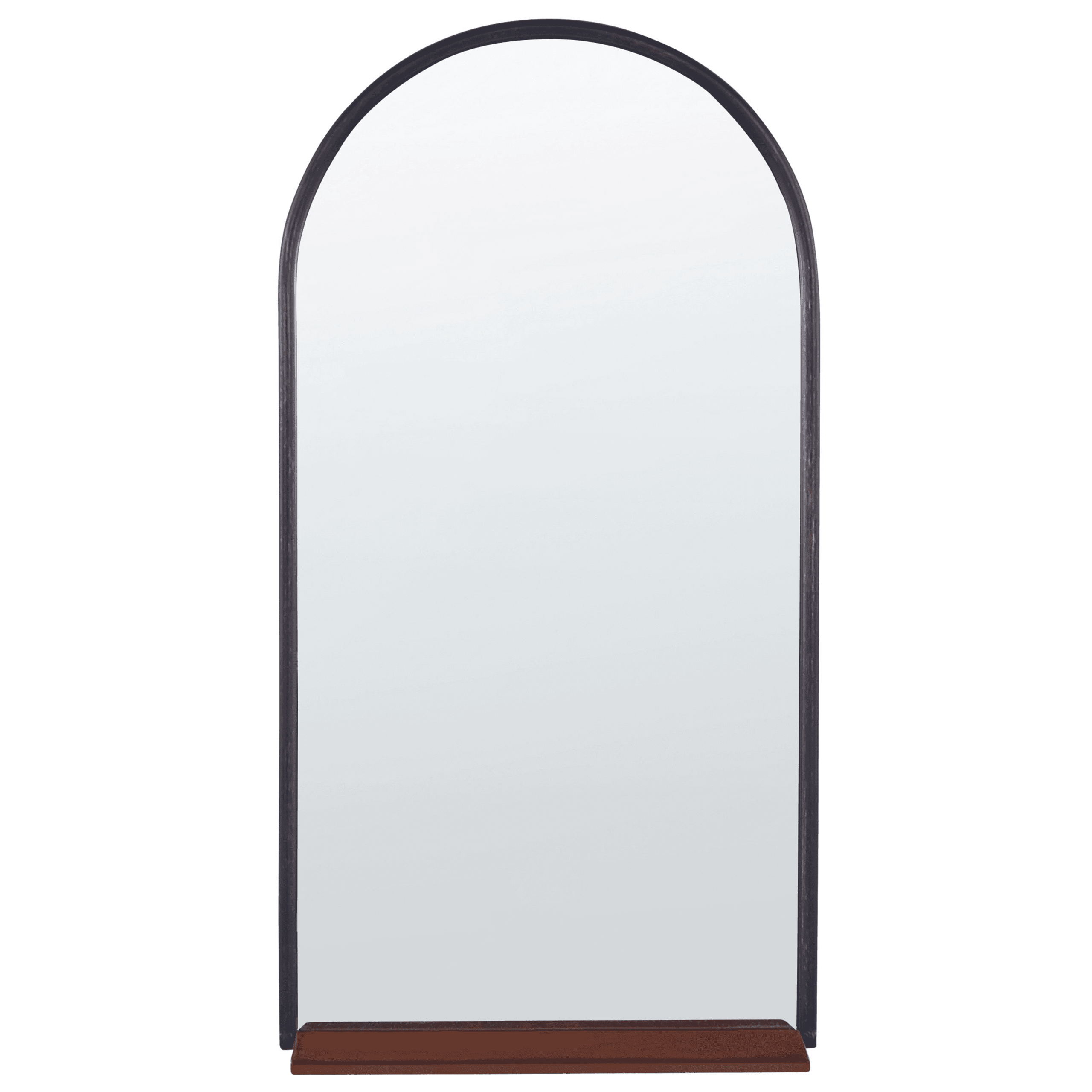 Seinäpeili hyllyllä DOMME 40 cm 67 cm metalli Musta – Beliani