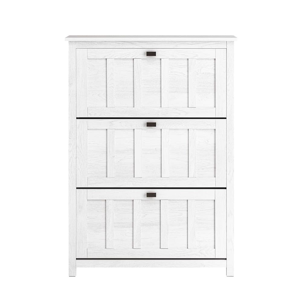 SoBuy Ekologinen Kenkäkaappi 3-lokerolla kestävästä materiaalista valkoinen FSR162-W – SoBuy