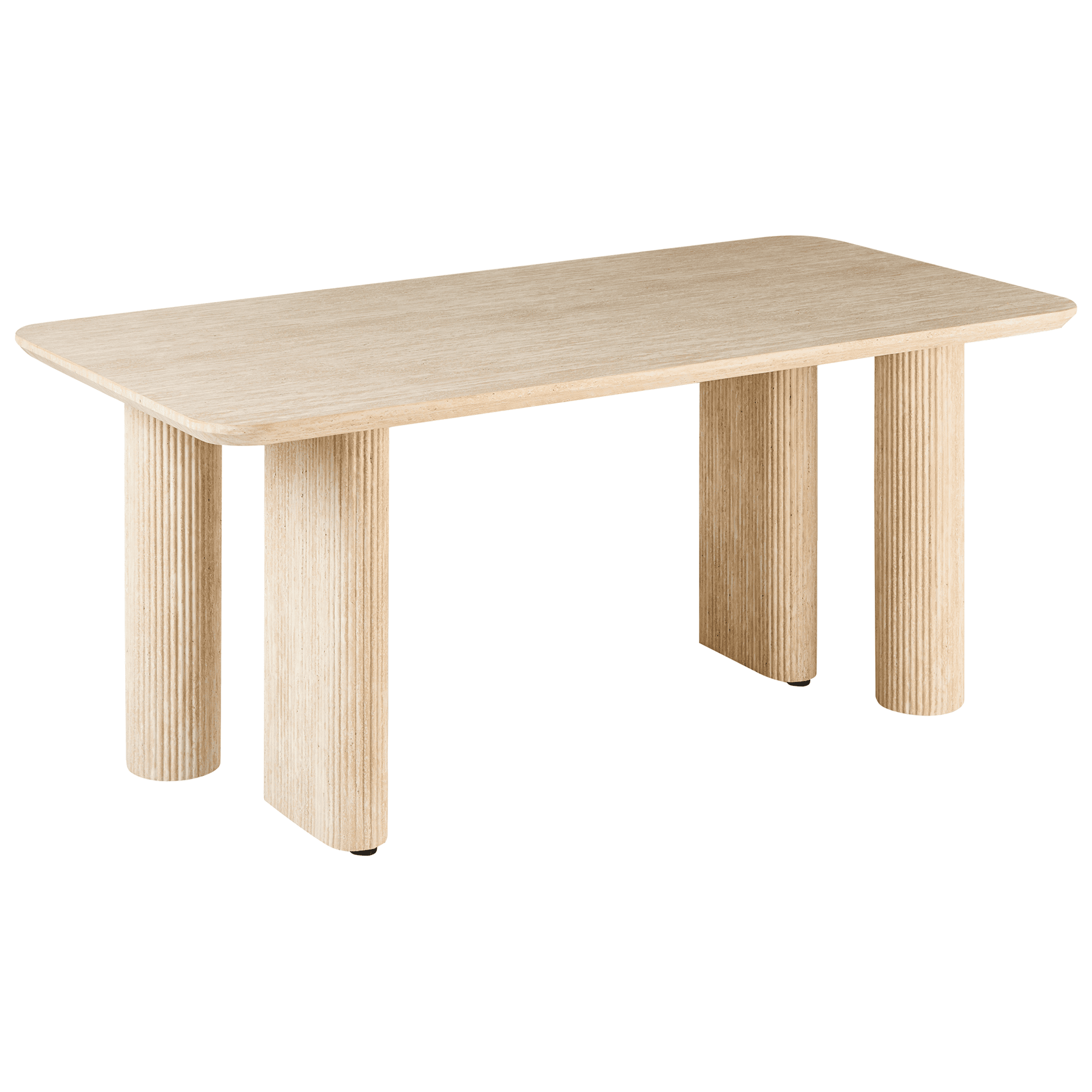 Ruokapöytä BARROY Travertiinikuvio 180 cm 90 cm – Beliani