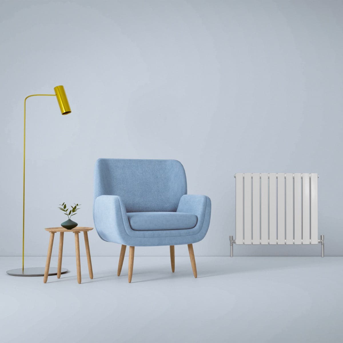 Design-litteä patteri kiiltävän valkoinen 600 mm x 700 mm – Monstershop