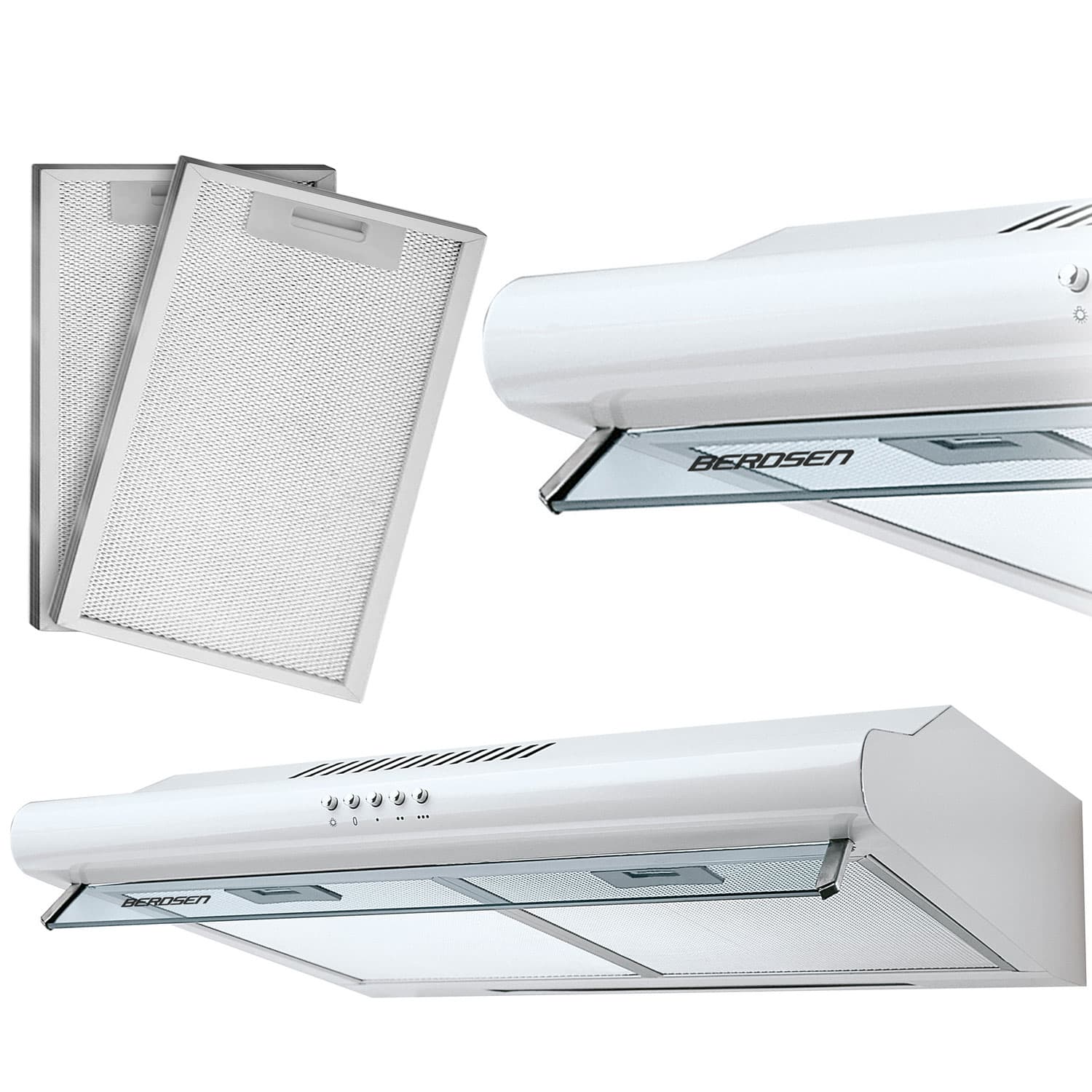 Kaapinalusliesituuletin - 50 cm absorboiva Berdsen BE-10-A valkoinen – Berdsen