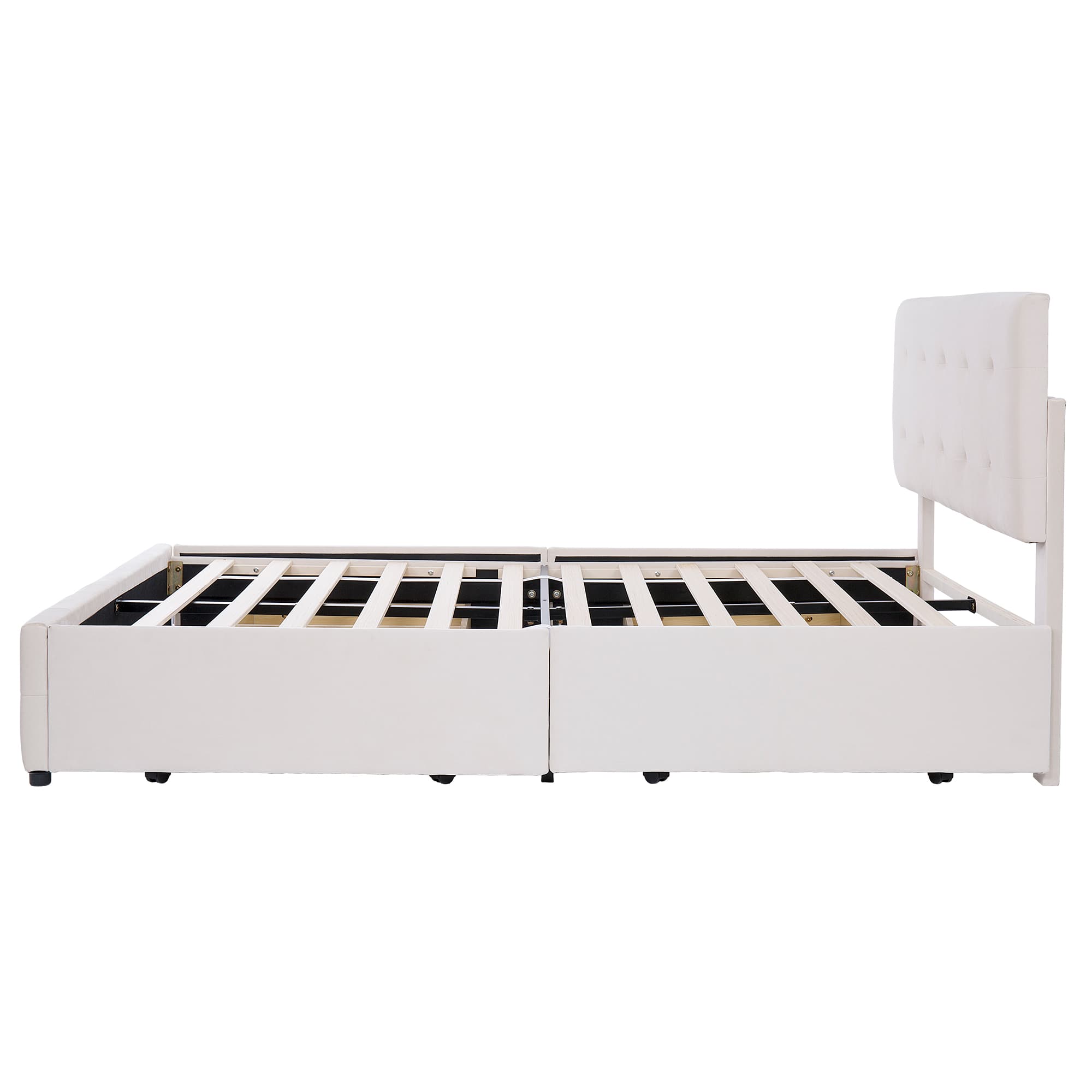 Verhoiltu parisänky, 140x200cm, laatikot Sängynpääty ihoystävällinen, beige