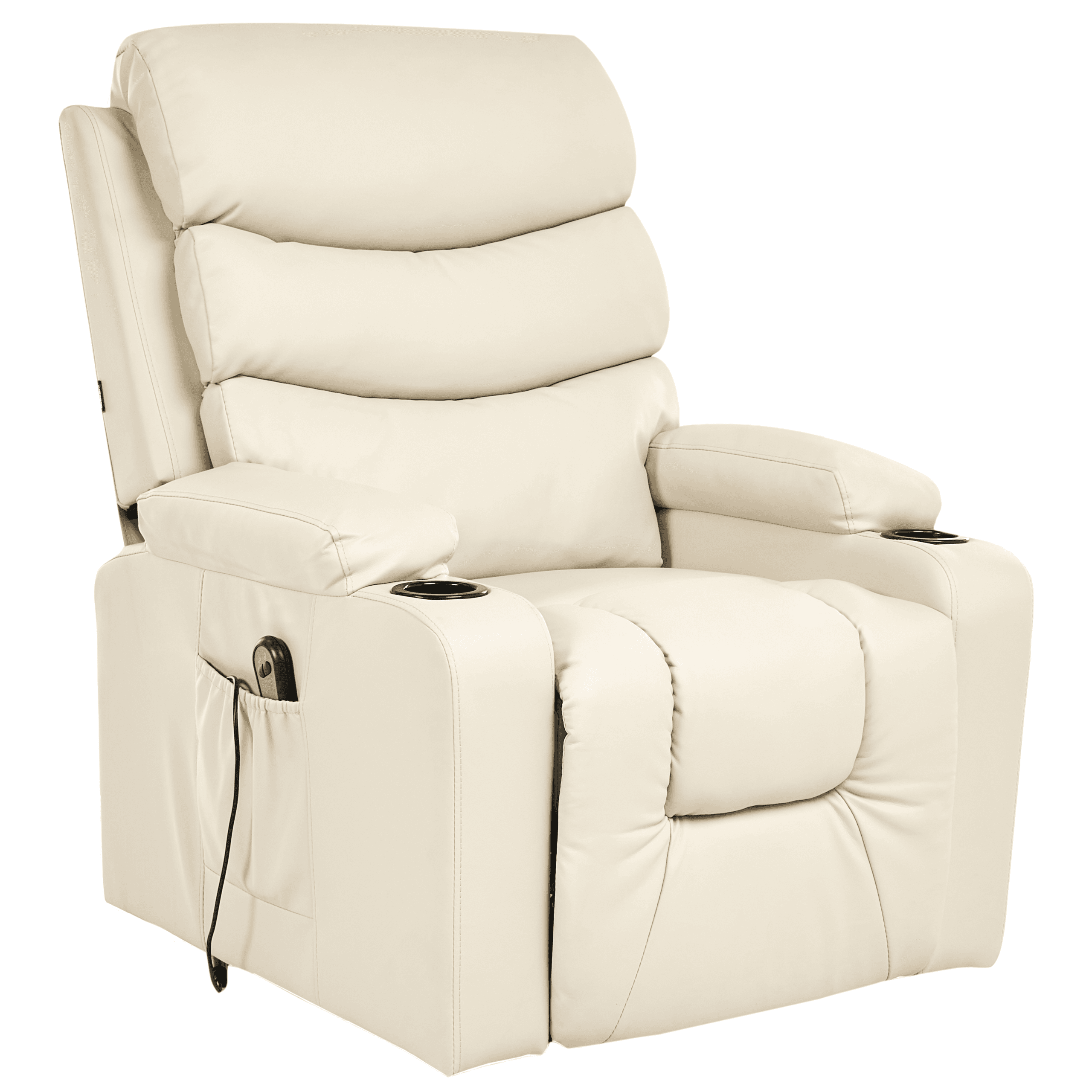 Sähkömekanismituoli ETER jalkatuella keinonahka Beige – Beliani