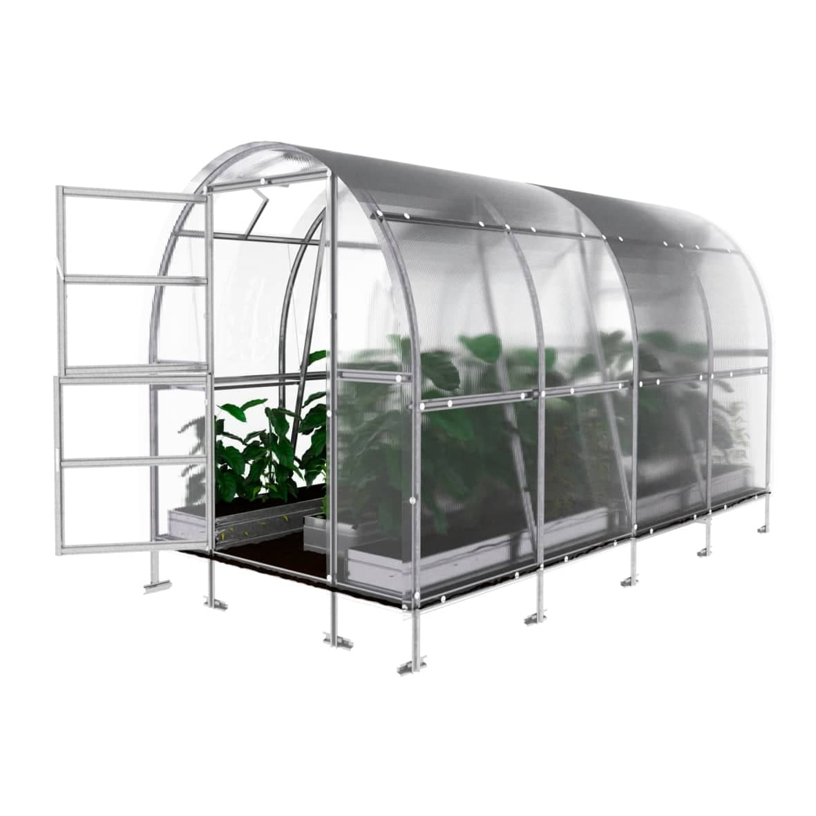Kasvihuone KLASIKA SLIM 2 x 4 m (8 m²), 4 mm polykarbonaatti – KLASIKA GREENHOUSES