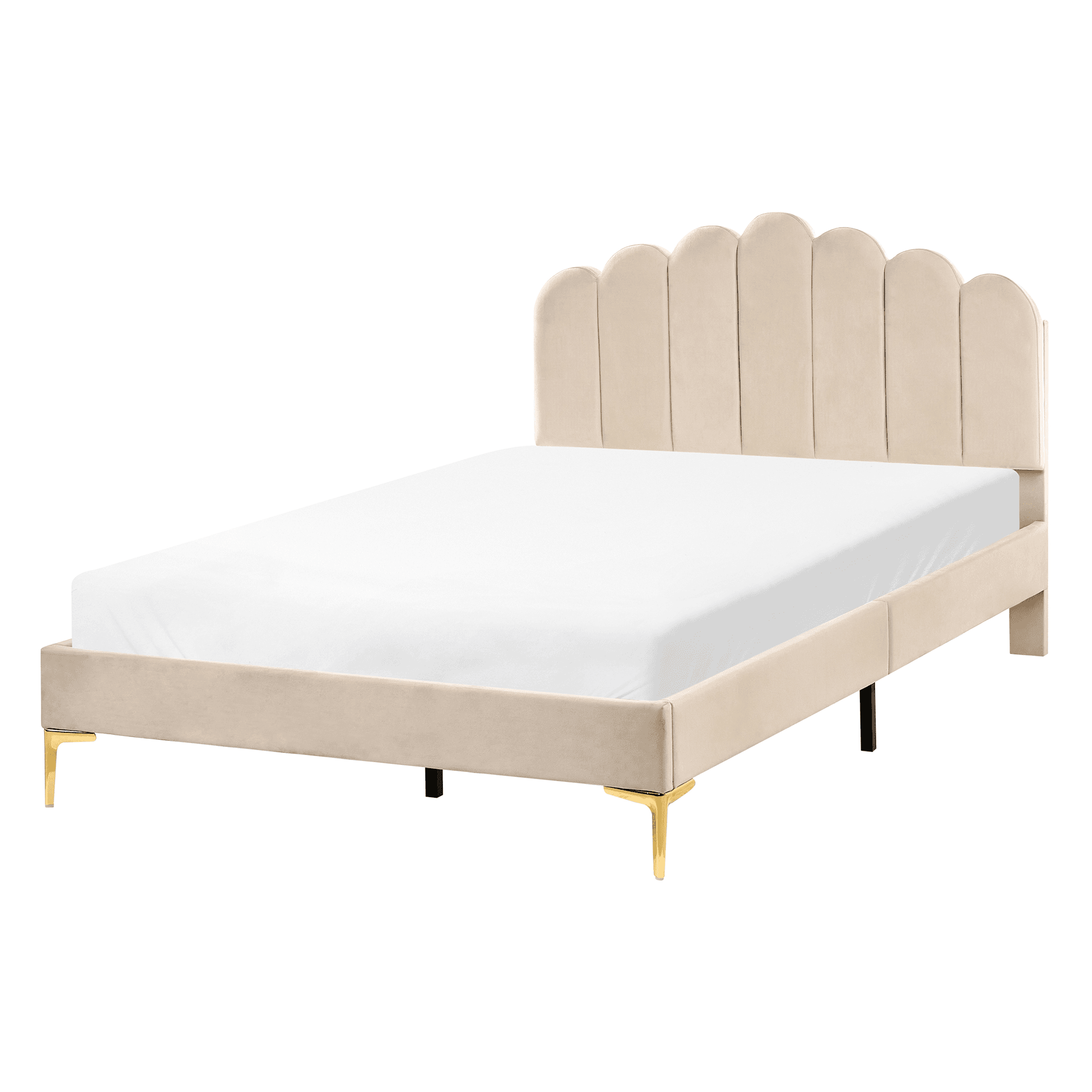 Sänky sametti SAUVIAN 120 x 200 cm Beige