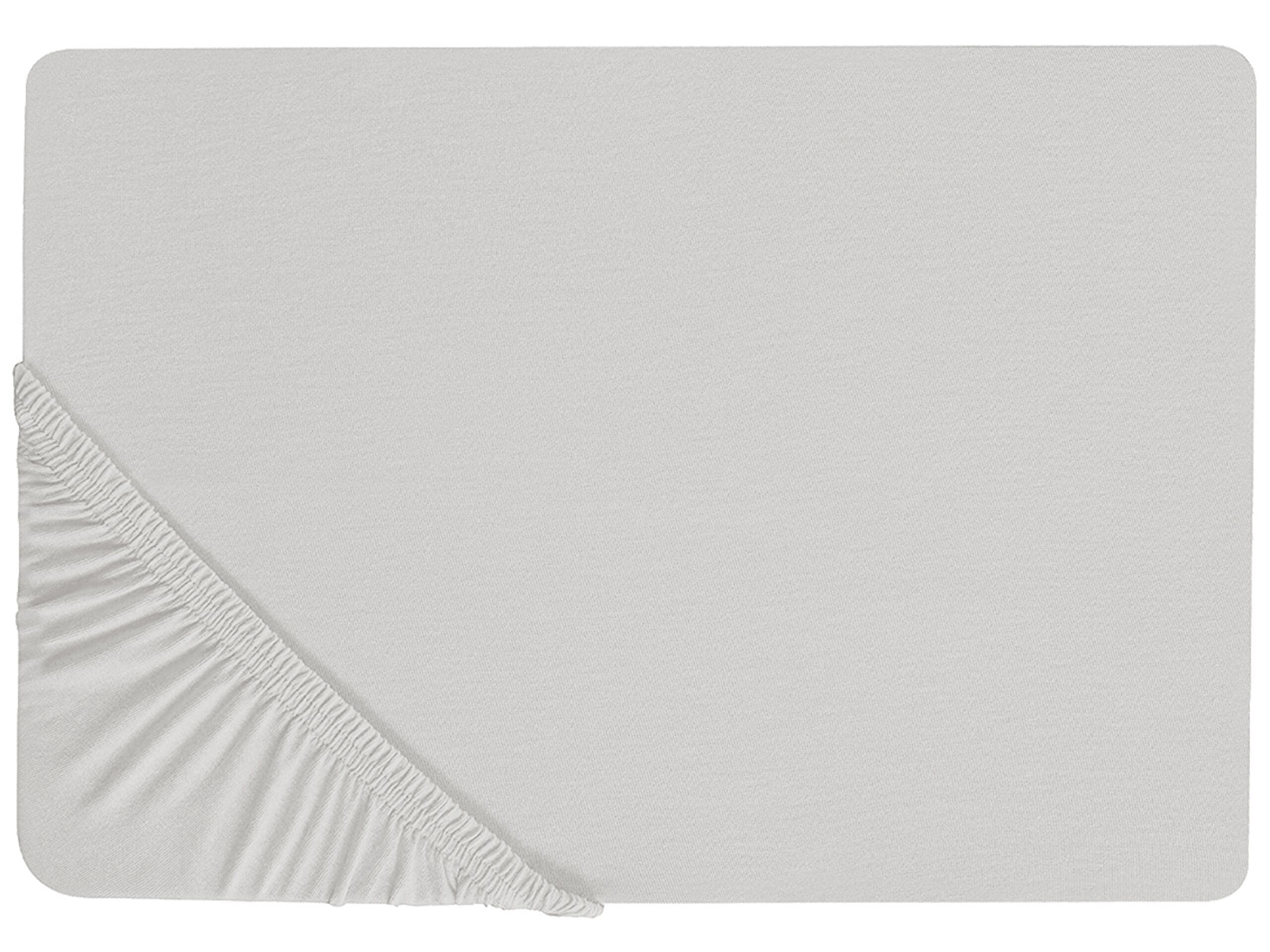 Muotoonommeltu lakana JANBU puuvilla 180 x 200 cm Vaaleanharmaa – Beliani