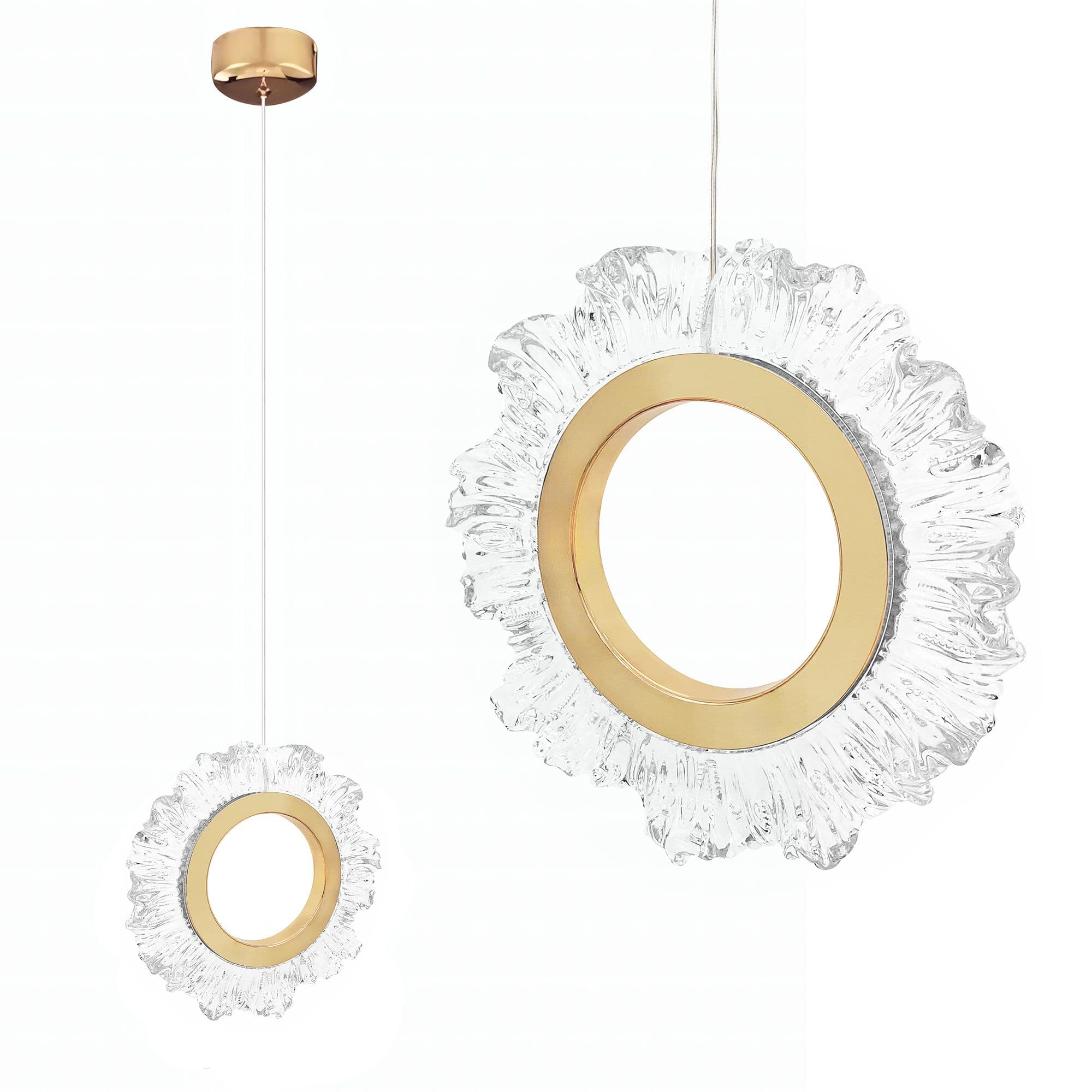 TOOLIGHT riippuvalaisin LHJ102-1CP kulta, 21x21x130cm – Toolight