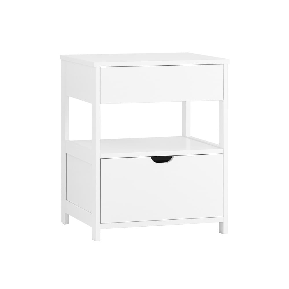 SoBuy Yöpöytä 2-laatikolla ja 1-hyllyllä valkoinen FRG258-II-W – SoBuy