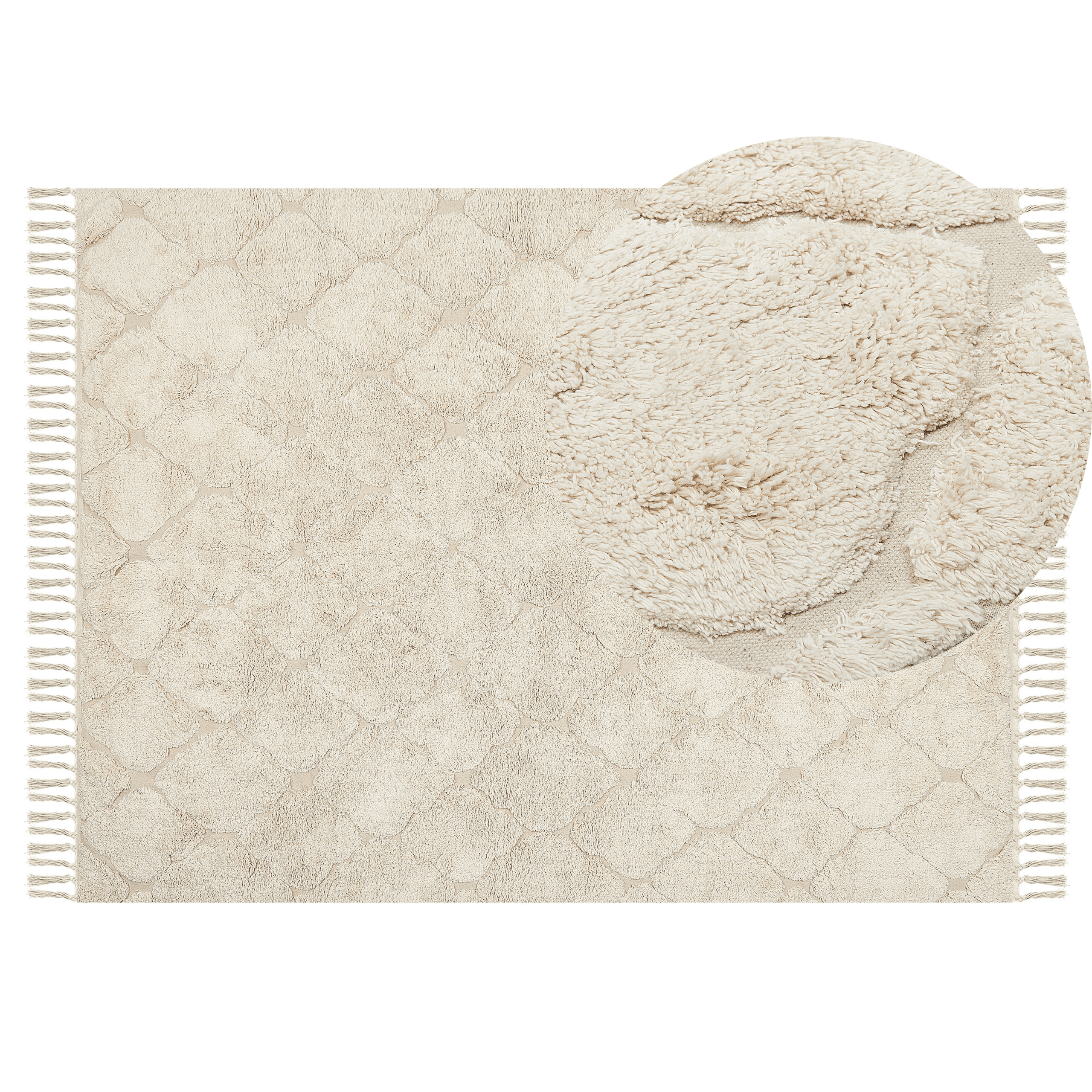 Matto SILCHAR Beige 140 x 200 cm puuvilla – Beliani