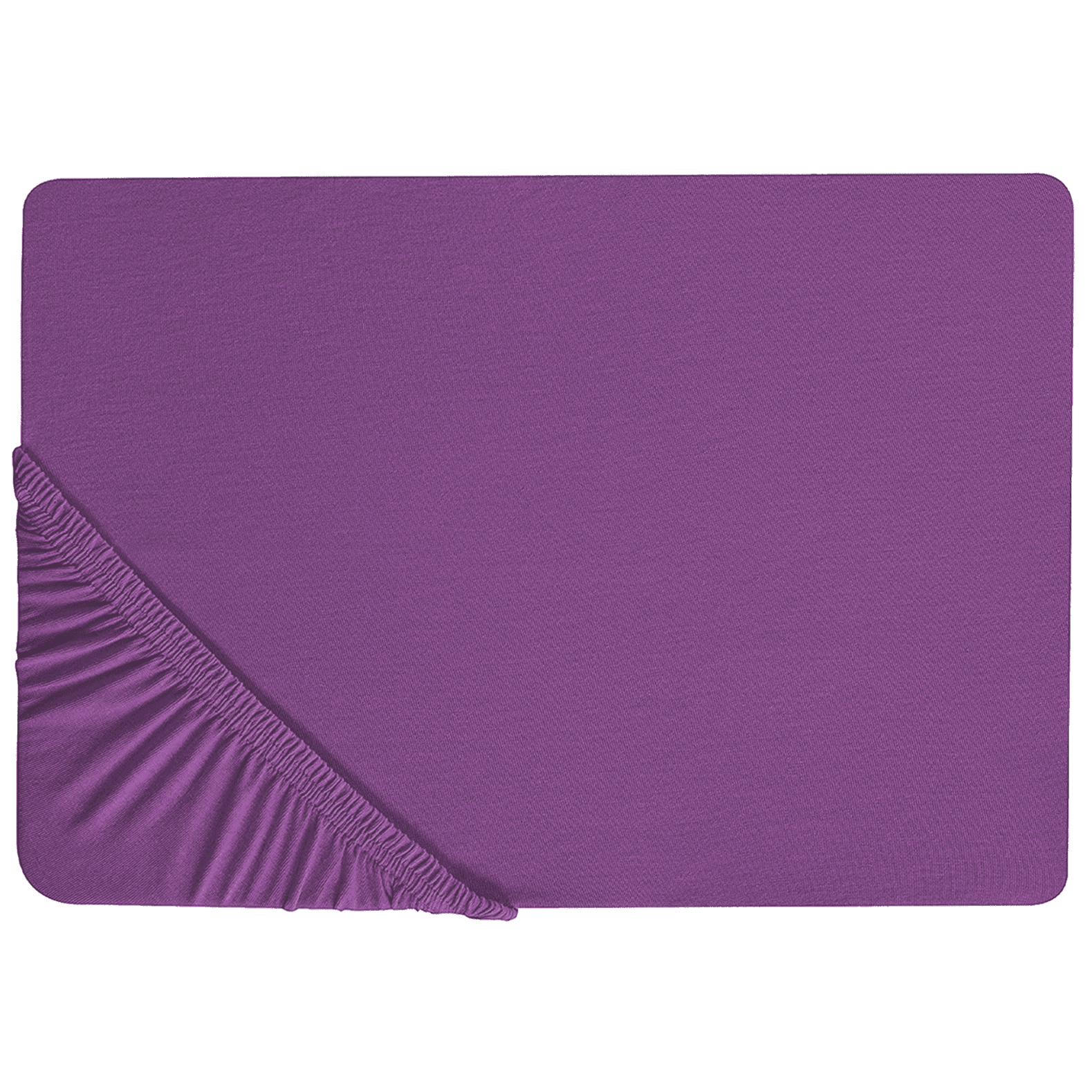 Muotoonommeltu lakana JANBU puuvilla 140 x 200 cm Purppura – Beliani