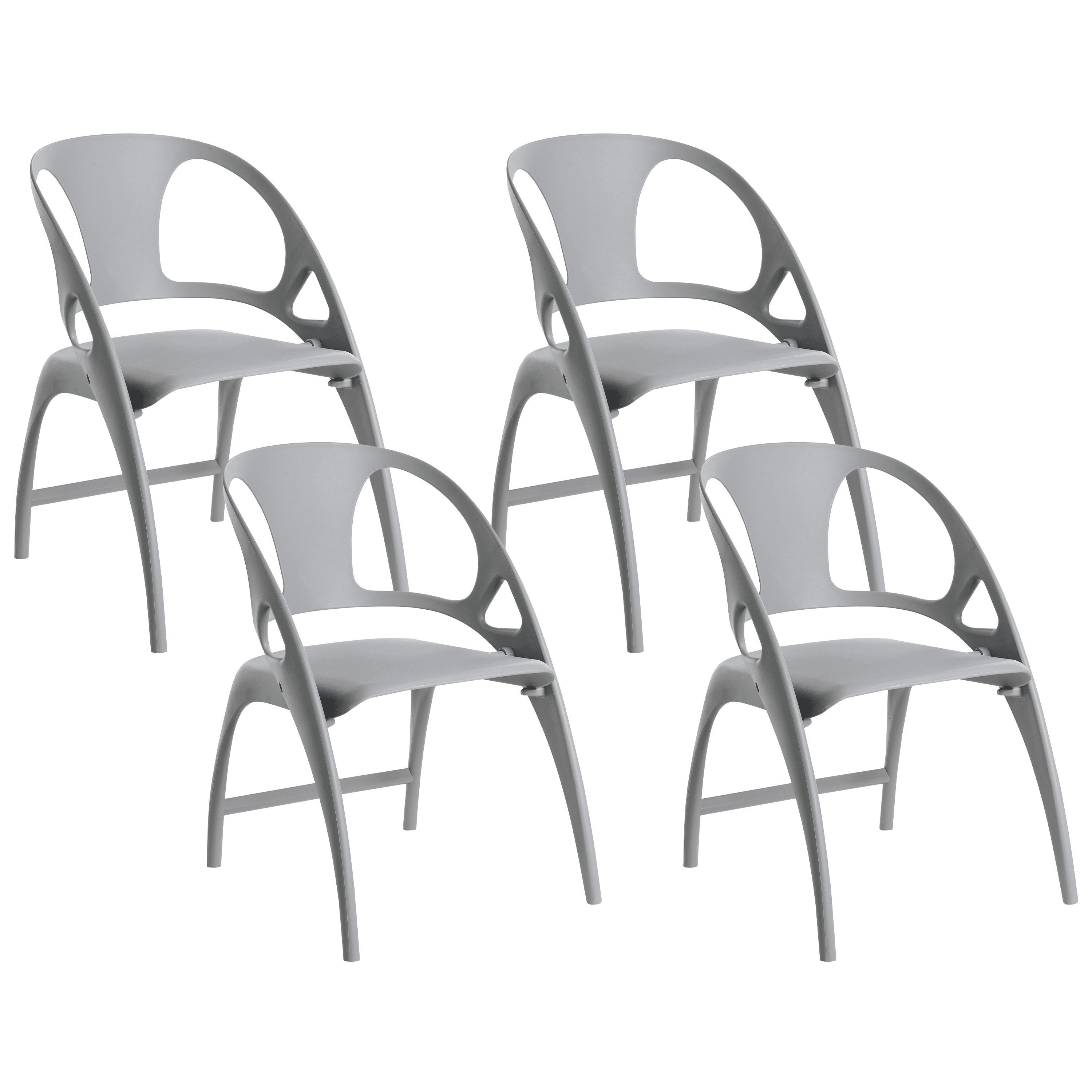 Puutarhatuolisetti 4 kpl kokoontaitettava NEMI Harmaa