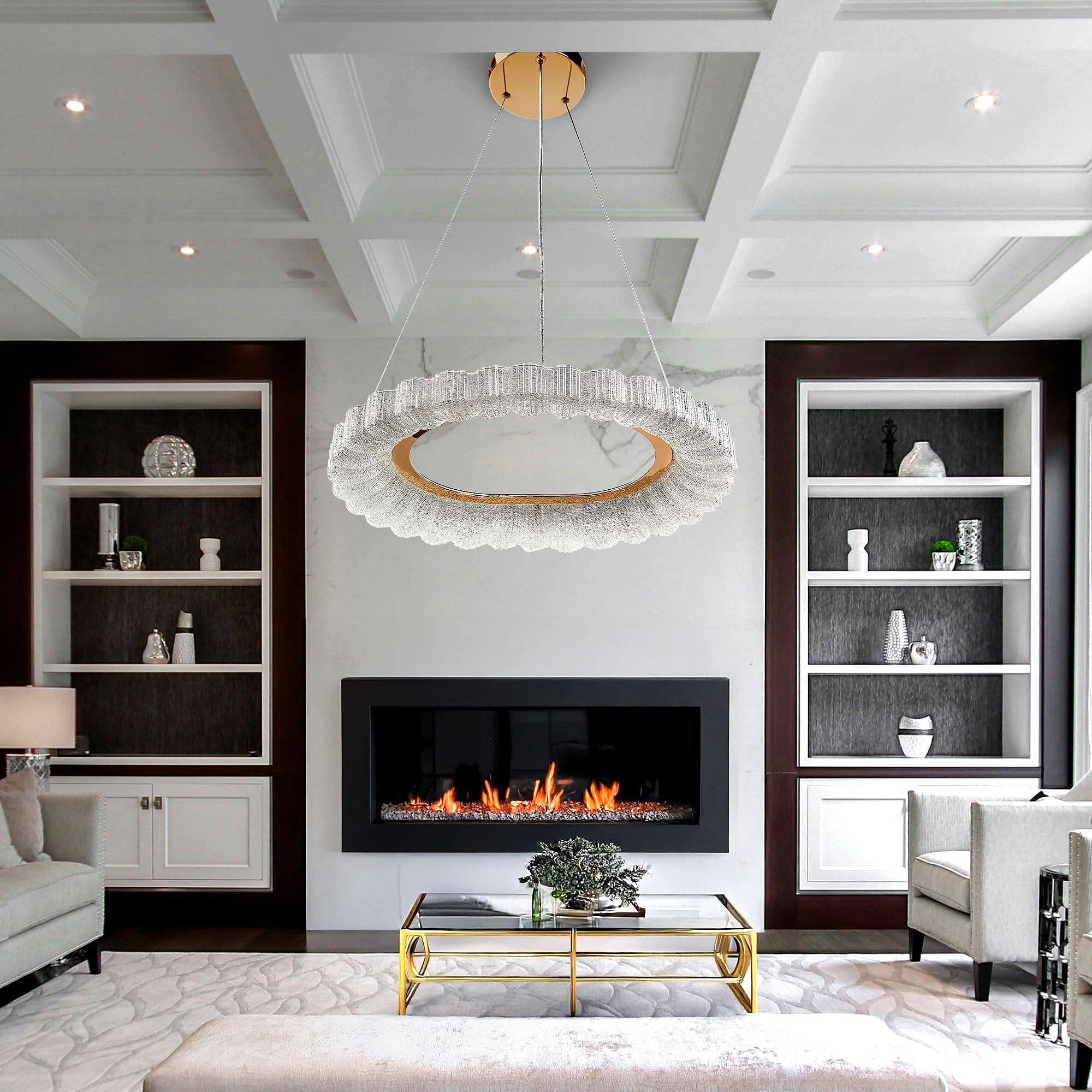 TOOLIGHT riippuva kattovalaisin MS019-CP ruusukulta, 60x60x5,5cm – Toolight