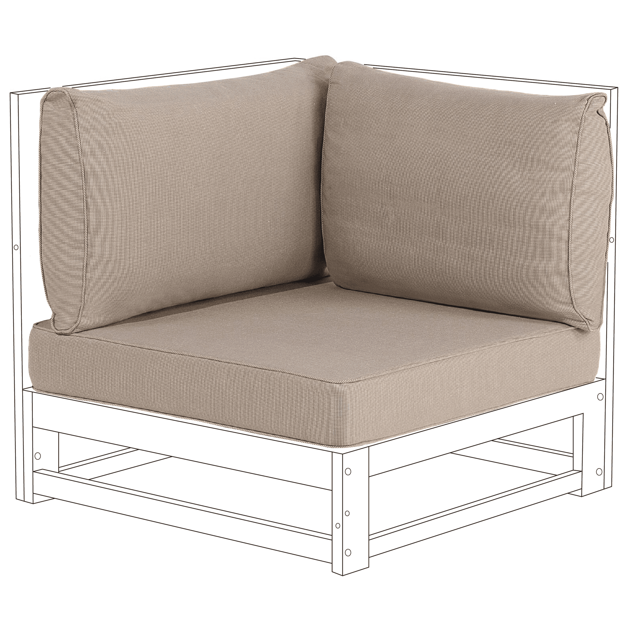 Ulkotyynyjen päällissetti TIMOR Ruskeanharmaa – Beliani