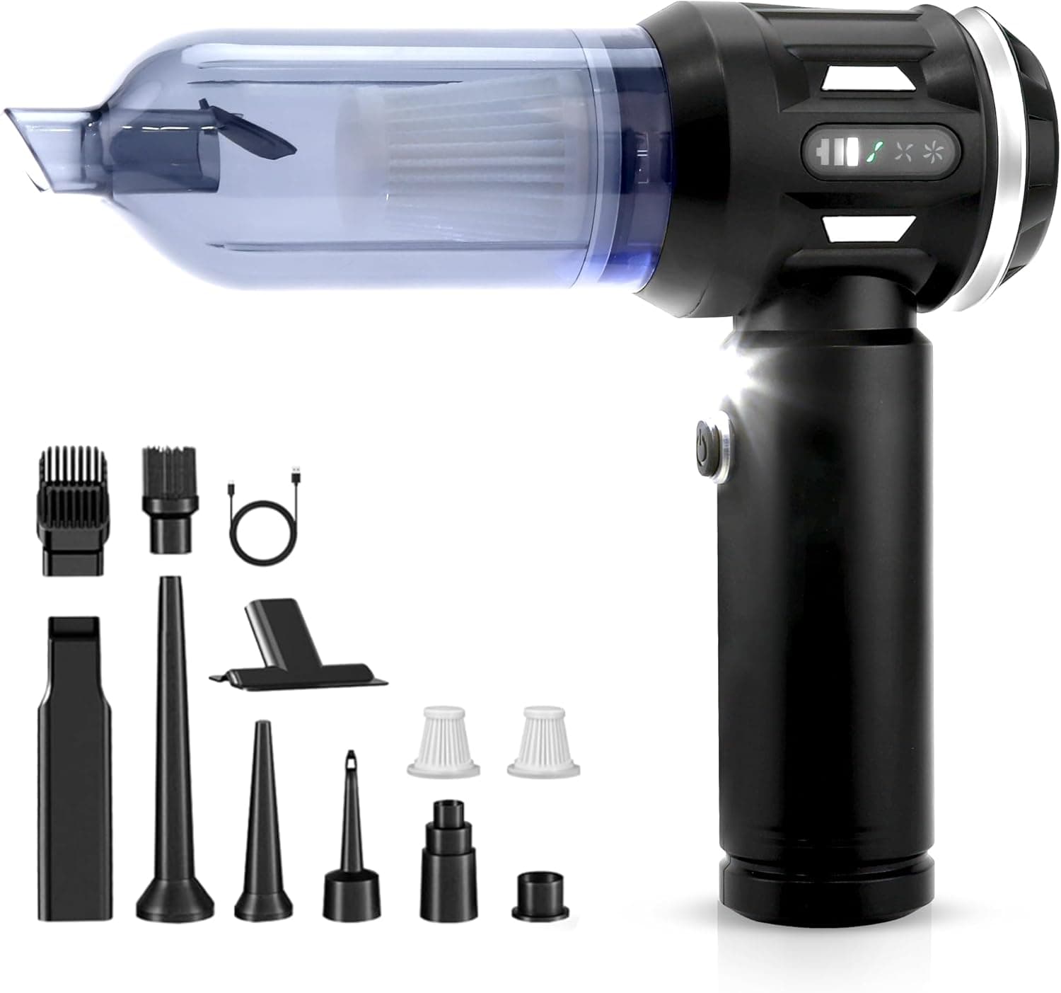 NETTLIFE Akullinen pölynimuri 17000PA - 4 in 1 auton ja kotitalouden imuri, eläinkarvoihin. Langaton, kantettava, 3 tehoaste, harjaton moottori – Nettlife