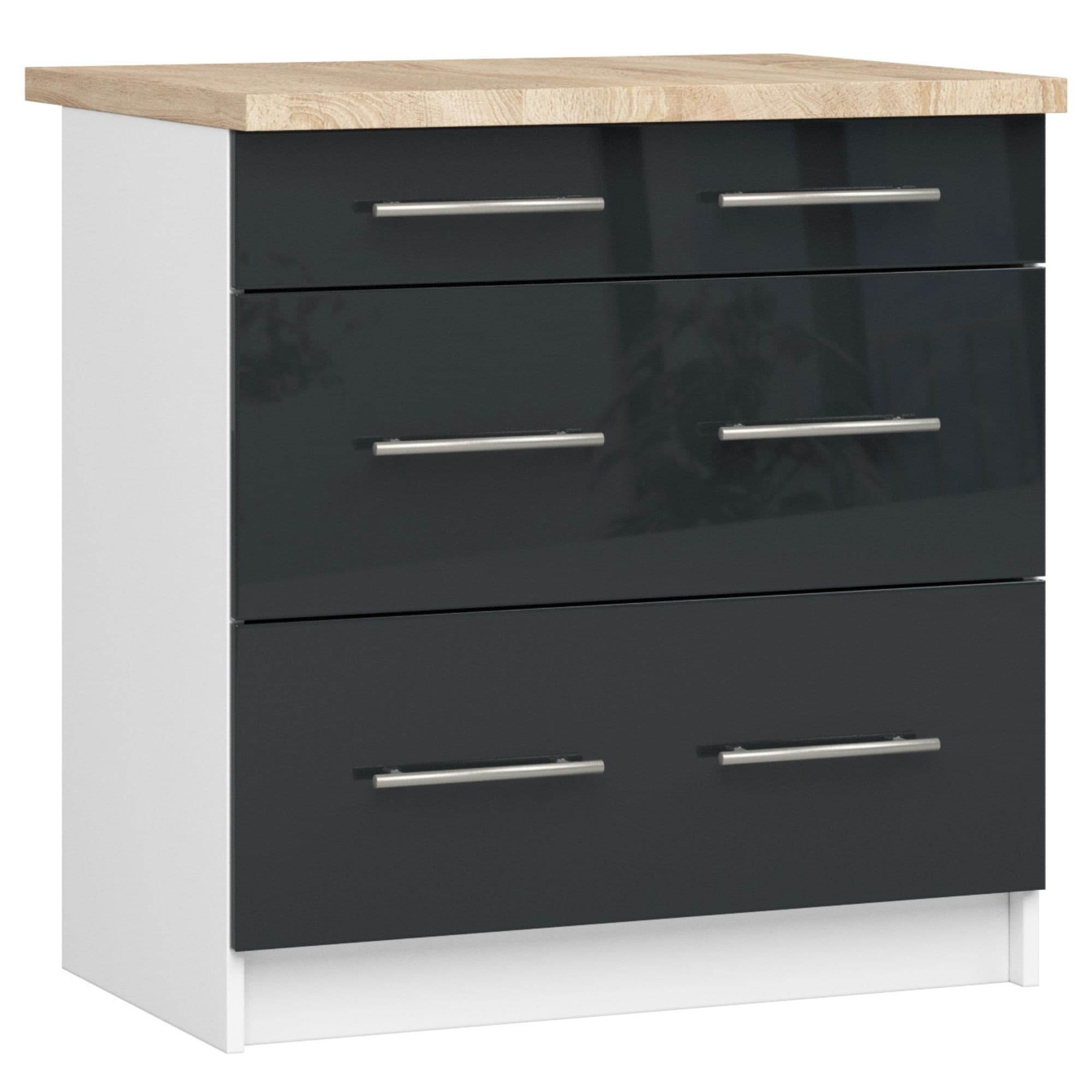 Akord Oliwia Keittiökaappi Valkoinen/Grafiitti Tasolla 80x46x85 – Akord