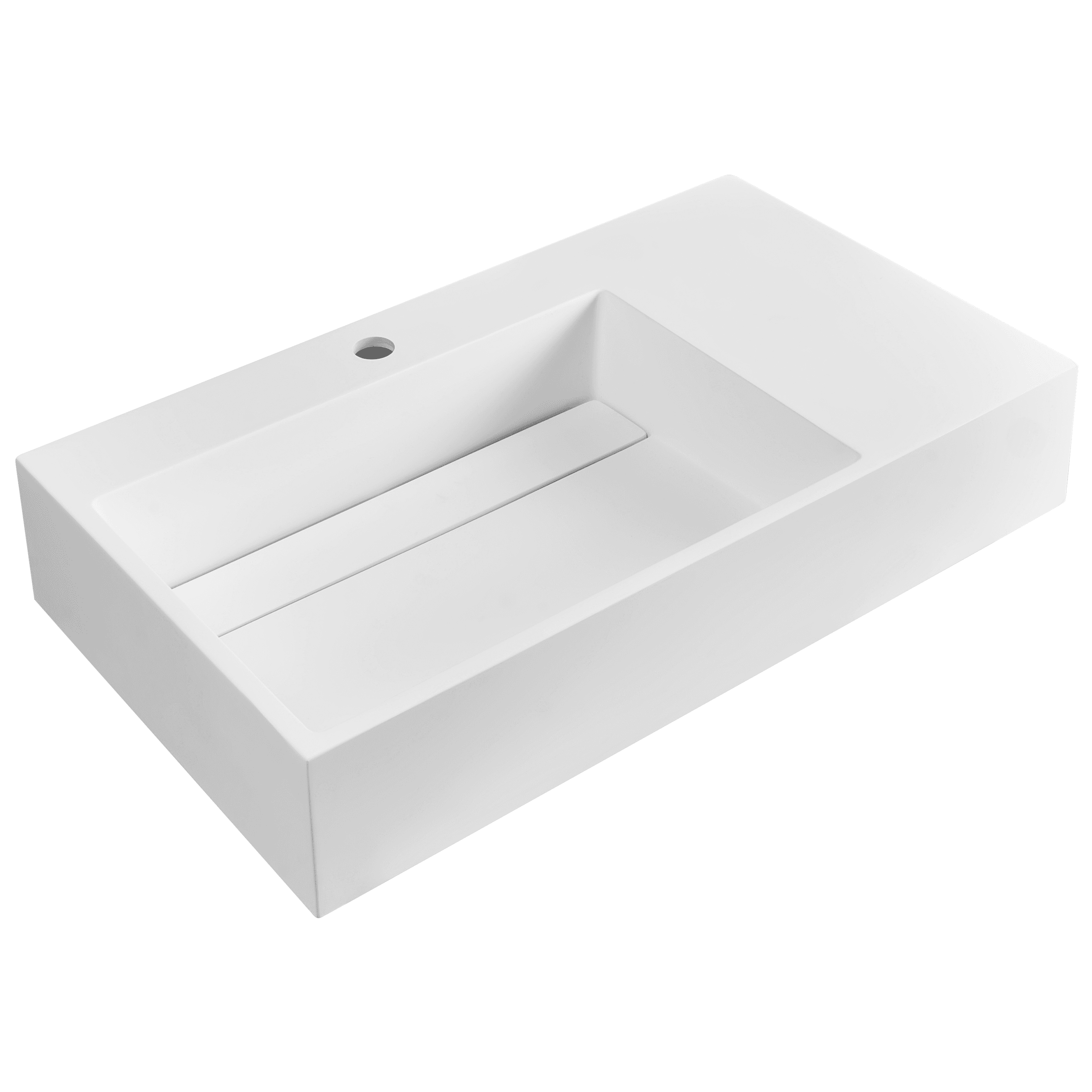 Seinään kiinnitettävä pesuallas CUSCO 75 x 43 cm mineraalivalu Valkoinen – Beliani