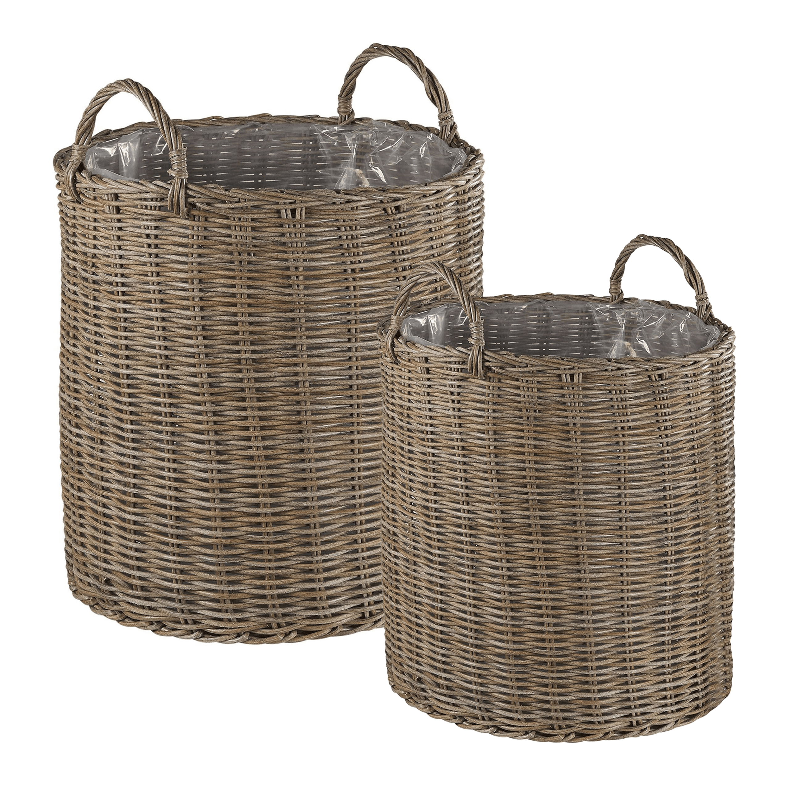 Kukkaruukkusetti 2 kpl BITOLA polyrottinki 40/48 cm Ruskea – Beliani