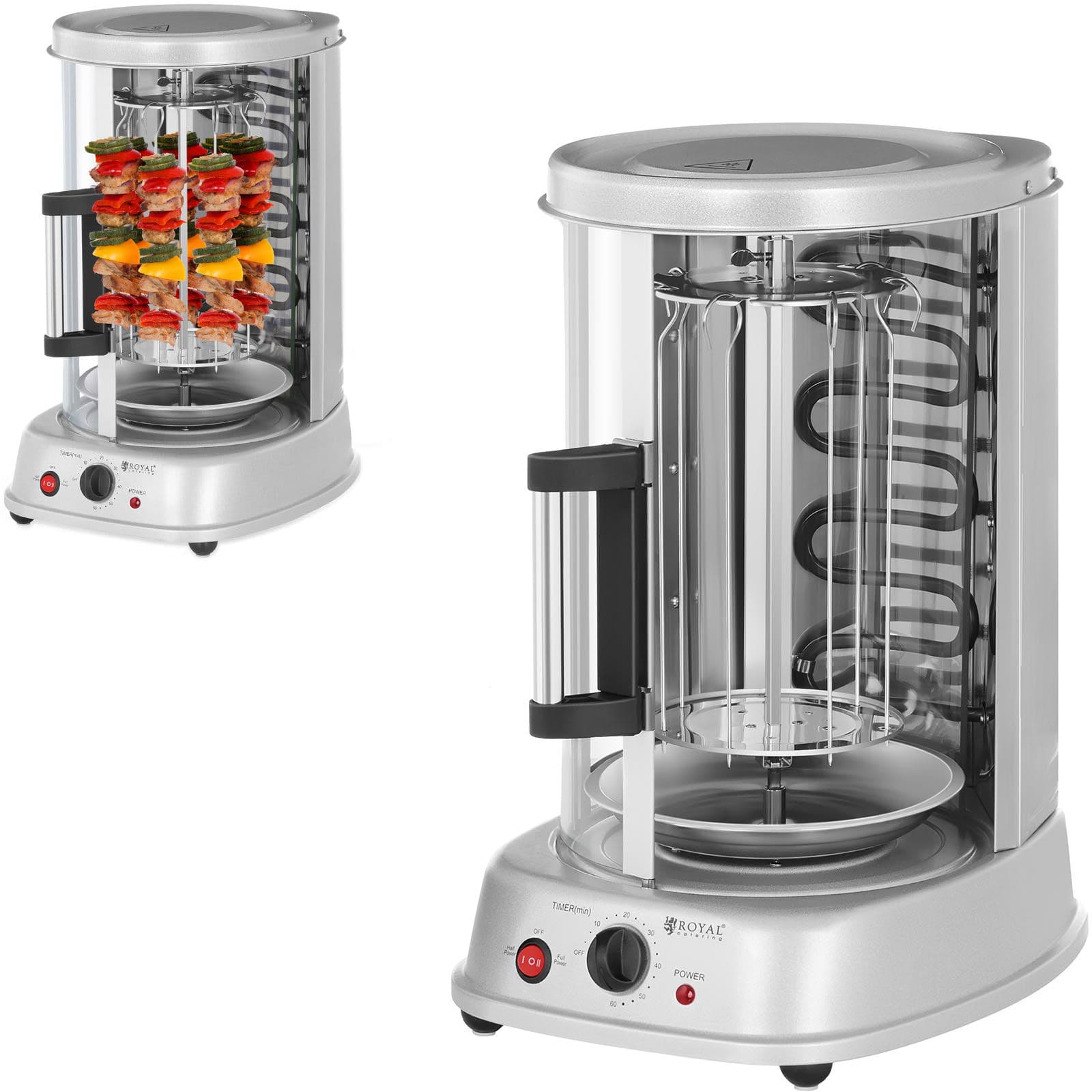 MINI-leivänpaahdin kebabille, gyros-vihanneksille, pystysuora 3in1 1500W Royal Catering RCGV-1400 – Royal Catering
