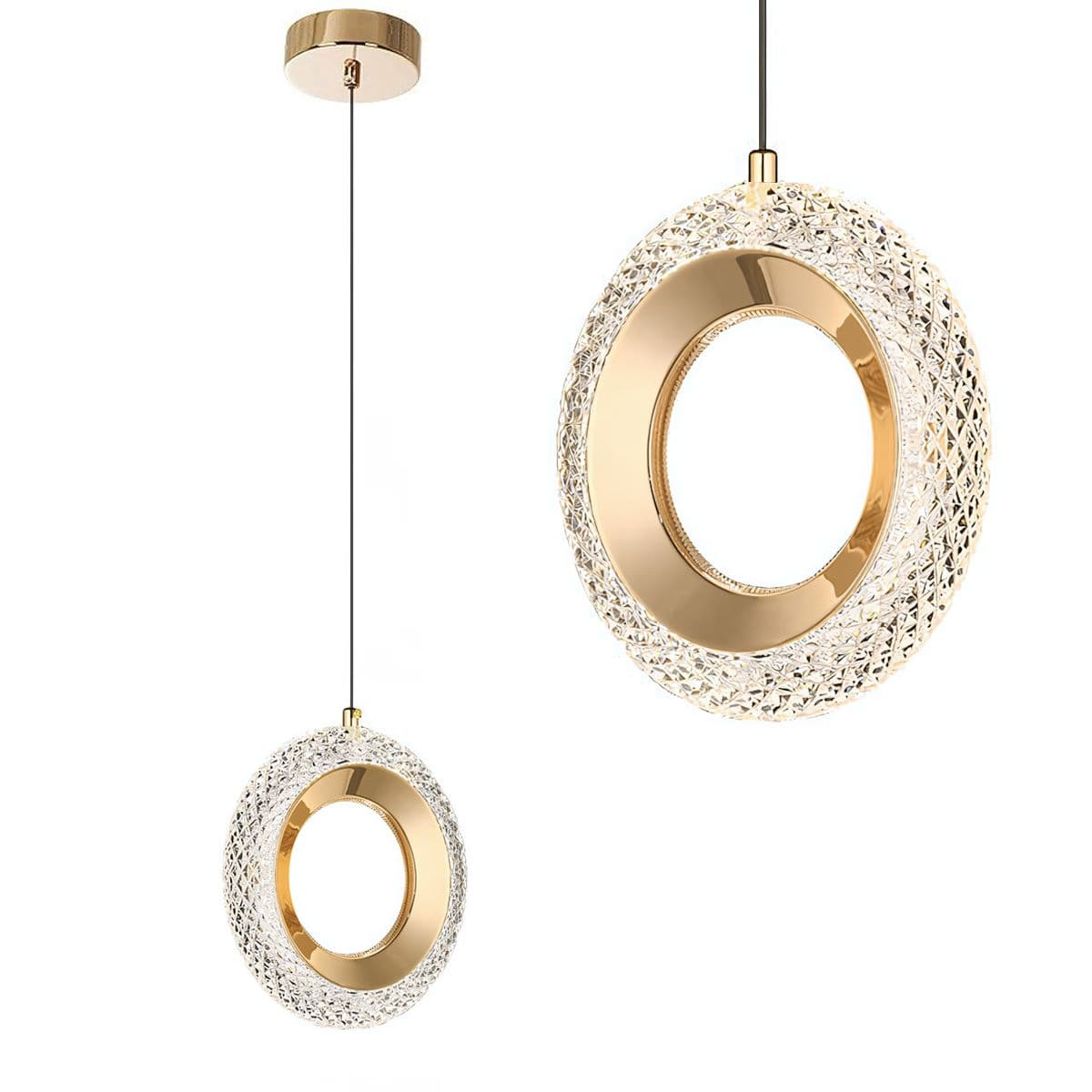 TOOLIGHT riippuva kattovalaisin LED G119-1CP kulta, 3,5x20x20cm – Toolight