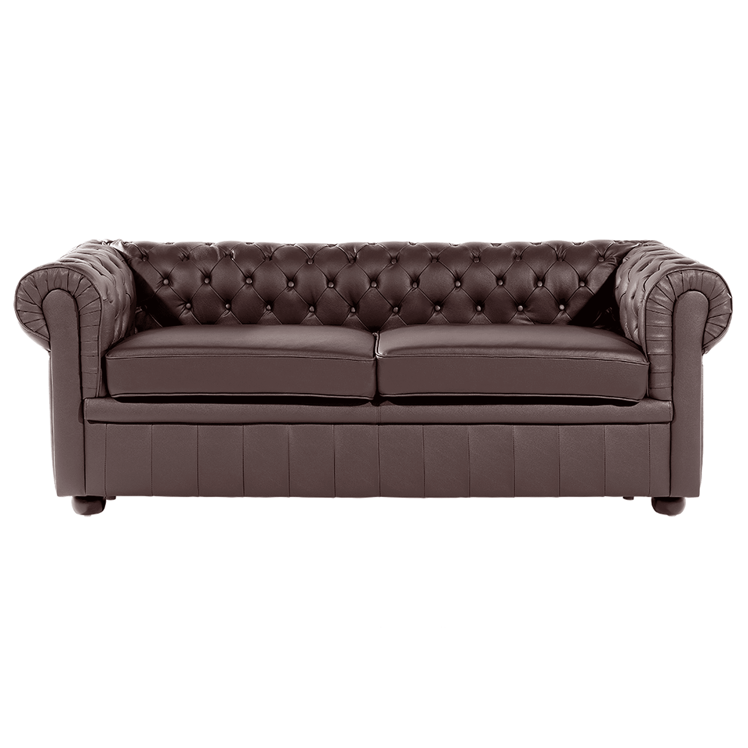 Sohva CHESTERFIELD nahka Ruskea 3-istuttava – Beliani