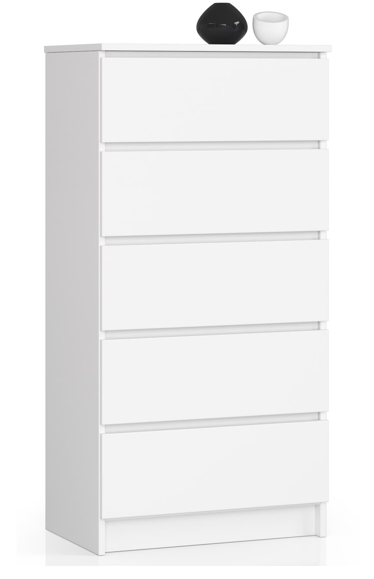 Akord Lipasto 5 Laatikoa Valkoinen 60x40x121 – Akord