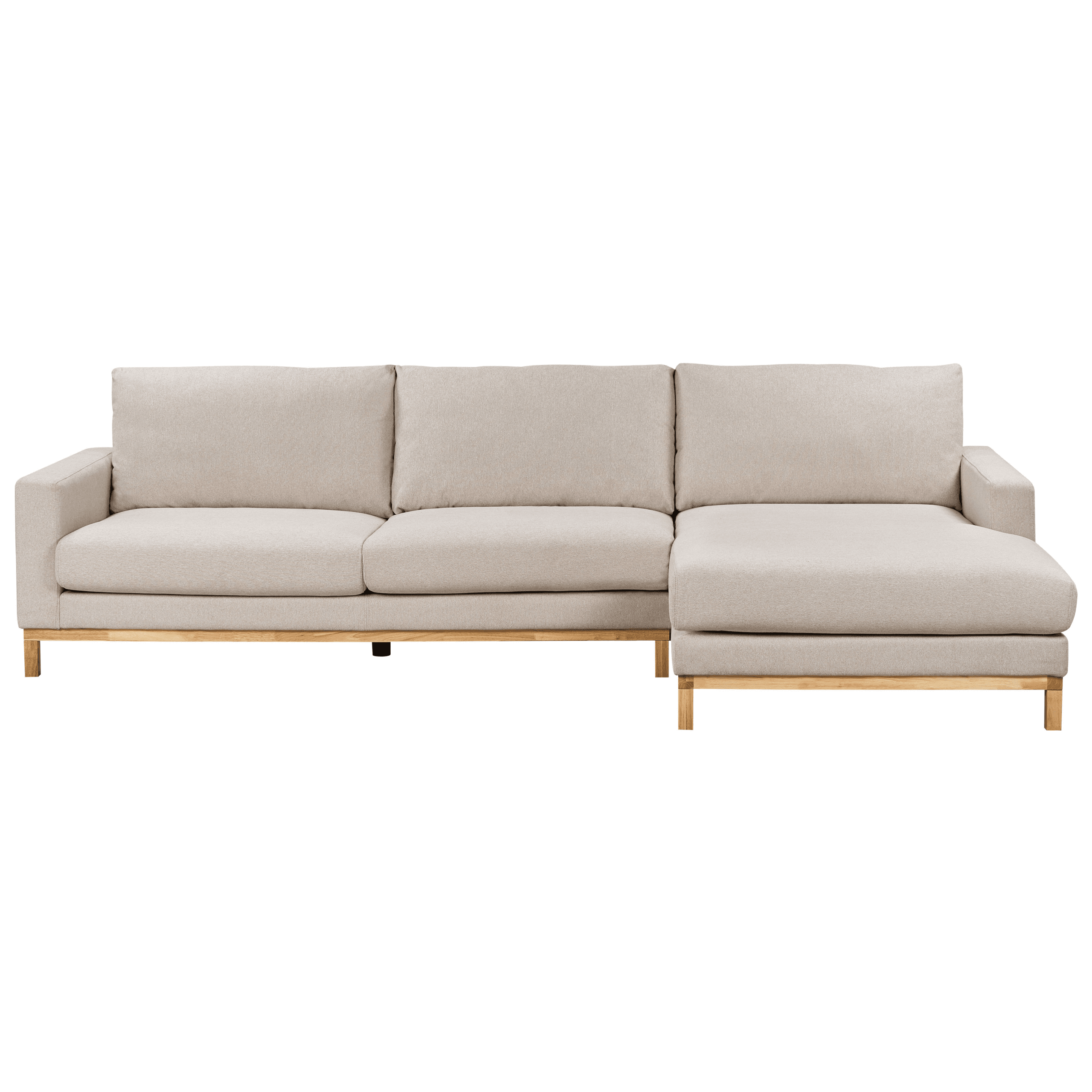 Kulmasohva 4-istuttava SIGGARD kangas Beige Vasen – Beliani