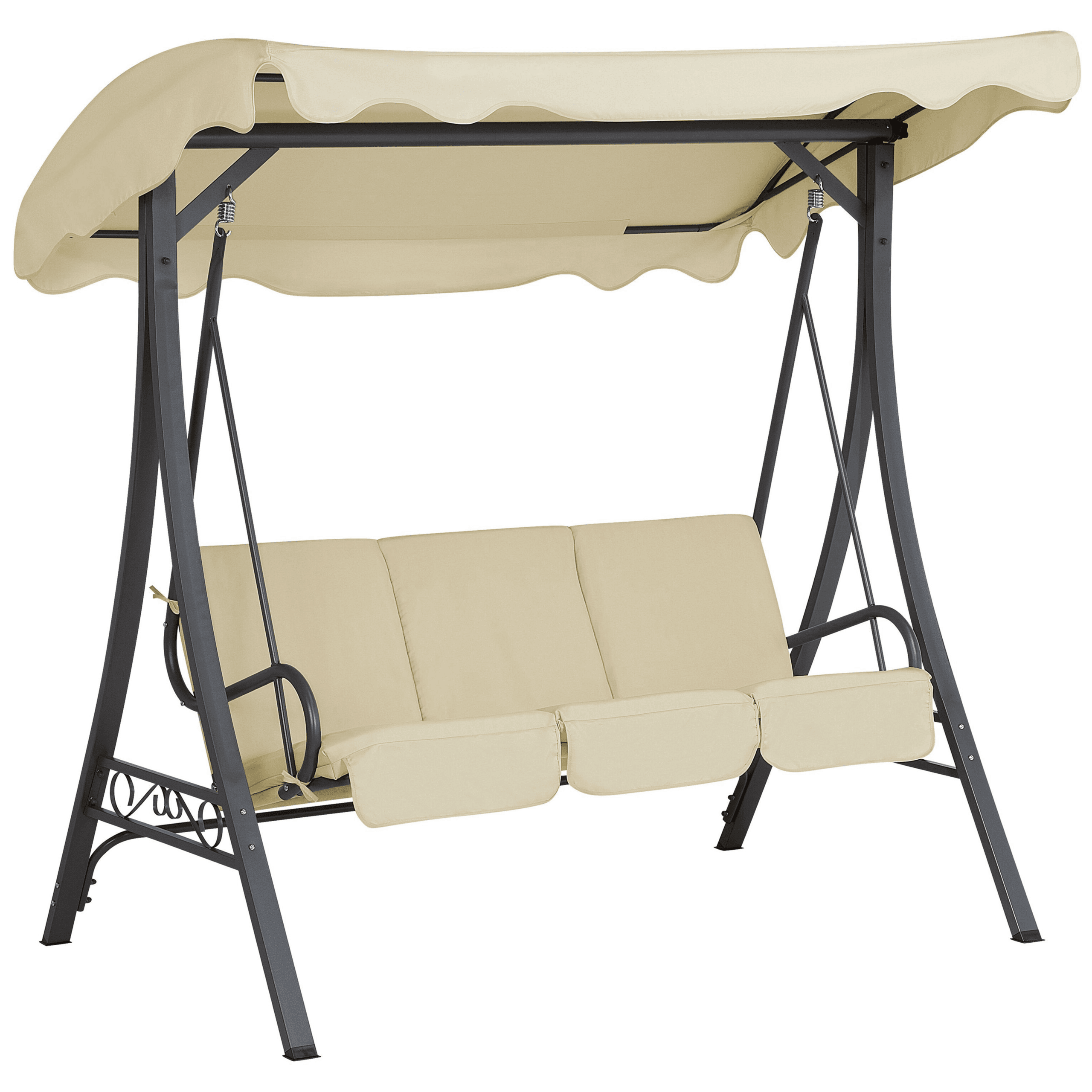 Puutarhakeinu GARBO metalli Beige – Beliani