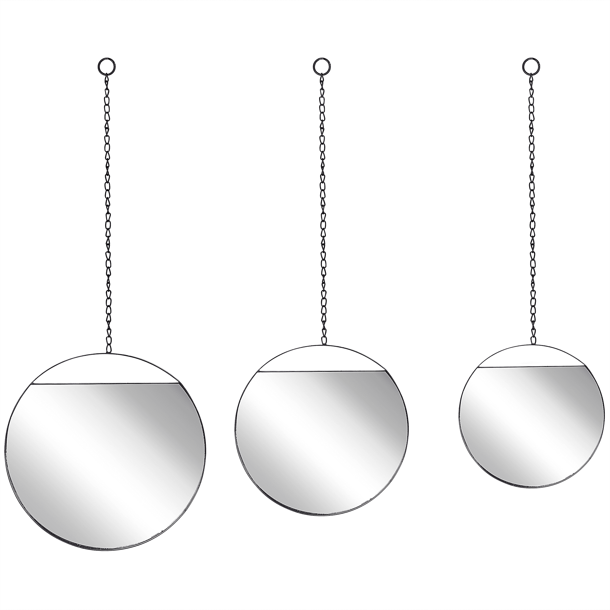 Seinäpeili ODOS 33/29/24 cm 80/75/69 cm metalli Musta – Beliani