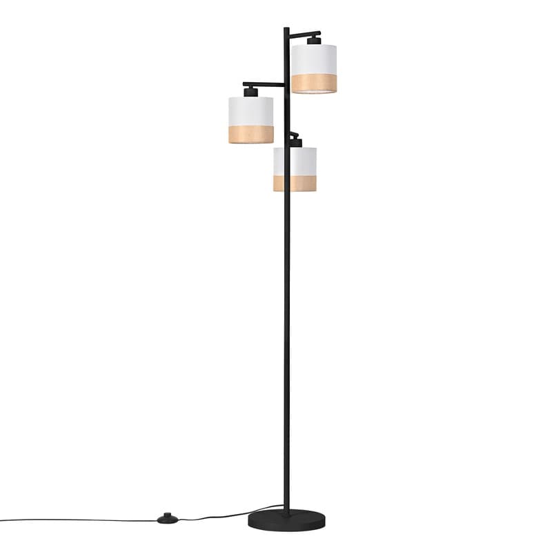 NETTLIFE 3-kehrtain retro pöytäriippuvalaisin valkoisella kankaalla varjostimella E27 ei sisällä lamppuja olohuoneeseen tai keittiöön – Nettlife